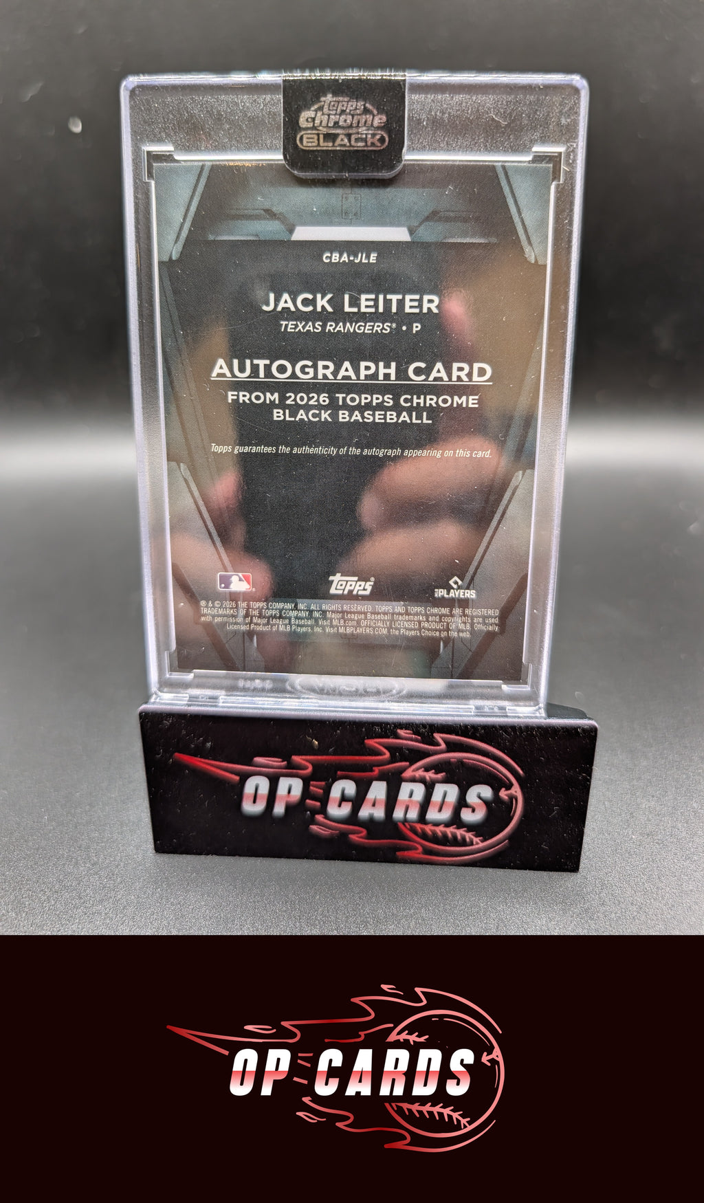 Jack Leiter 2026 Topps Chrome Black #CBA-JLE Autographs
