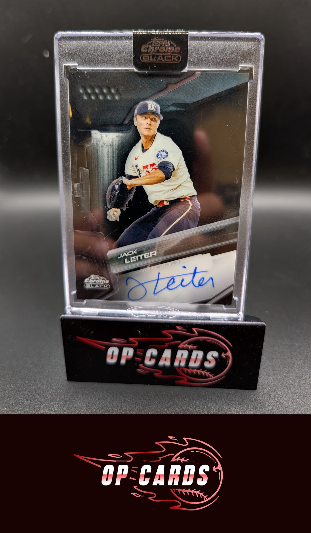 Jack Leiter 2026 Topps Chrome Black #CBA-JLE Autographs