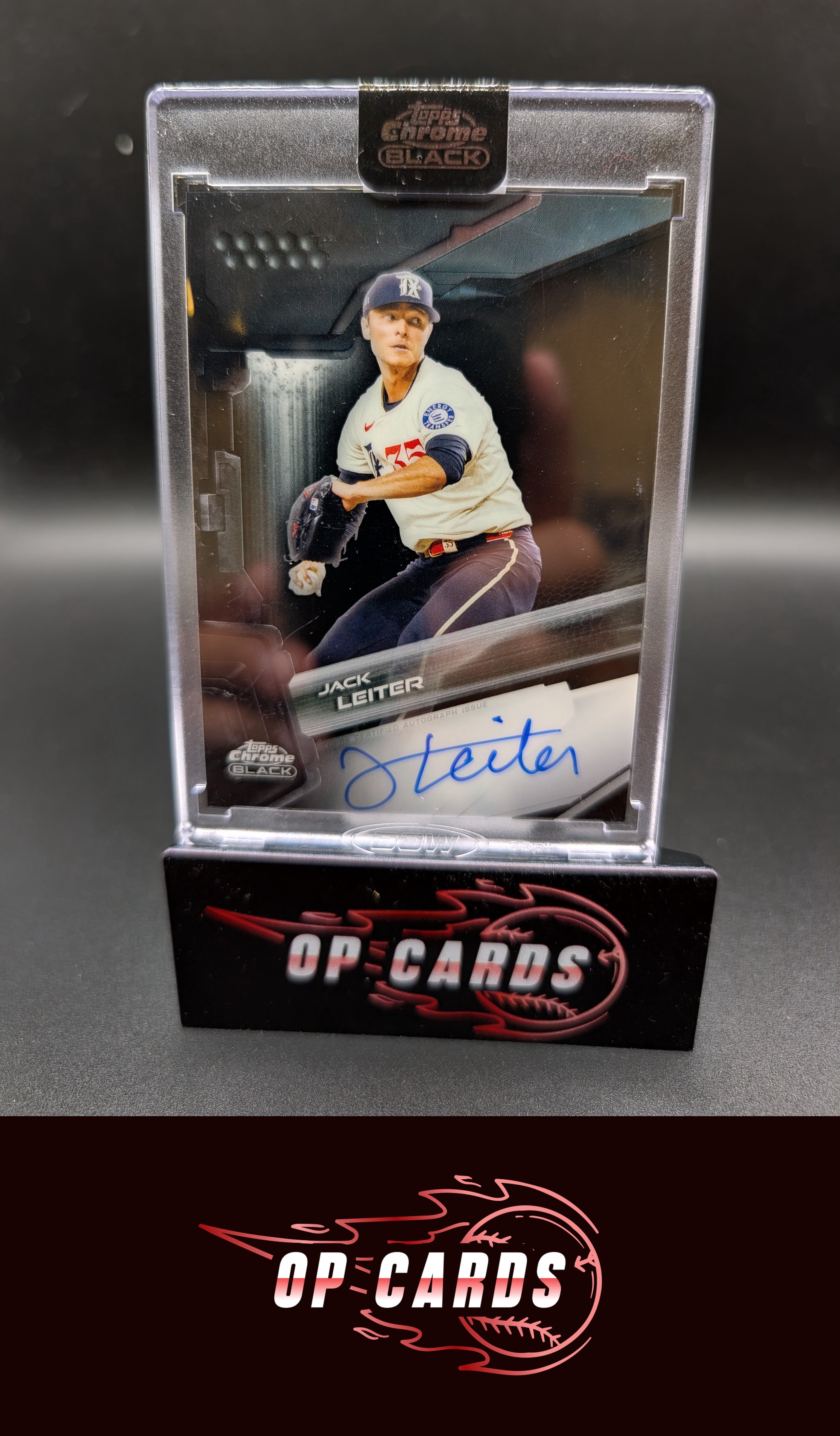 Jack Leiter 2026 Topps Chrome Black #CBA-JLE Autographs