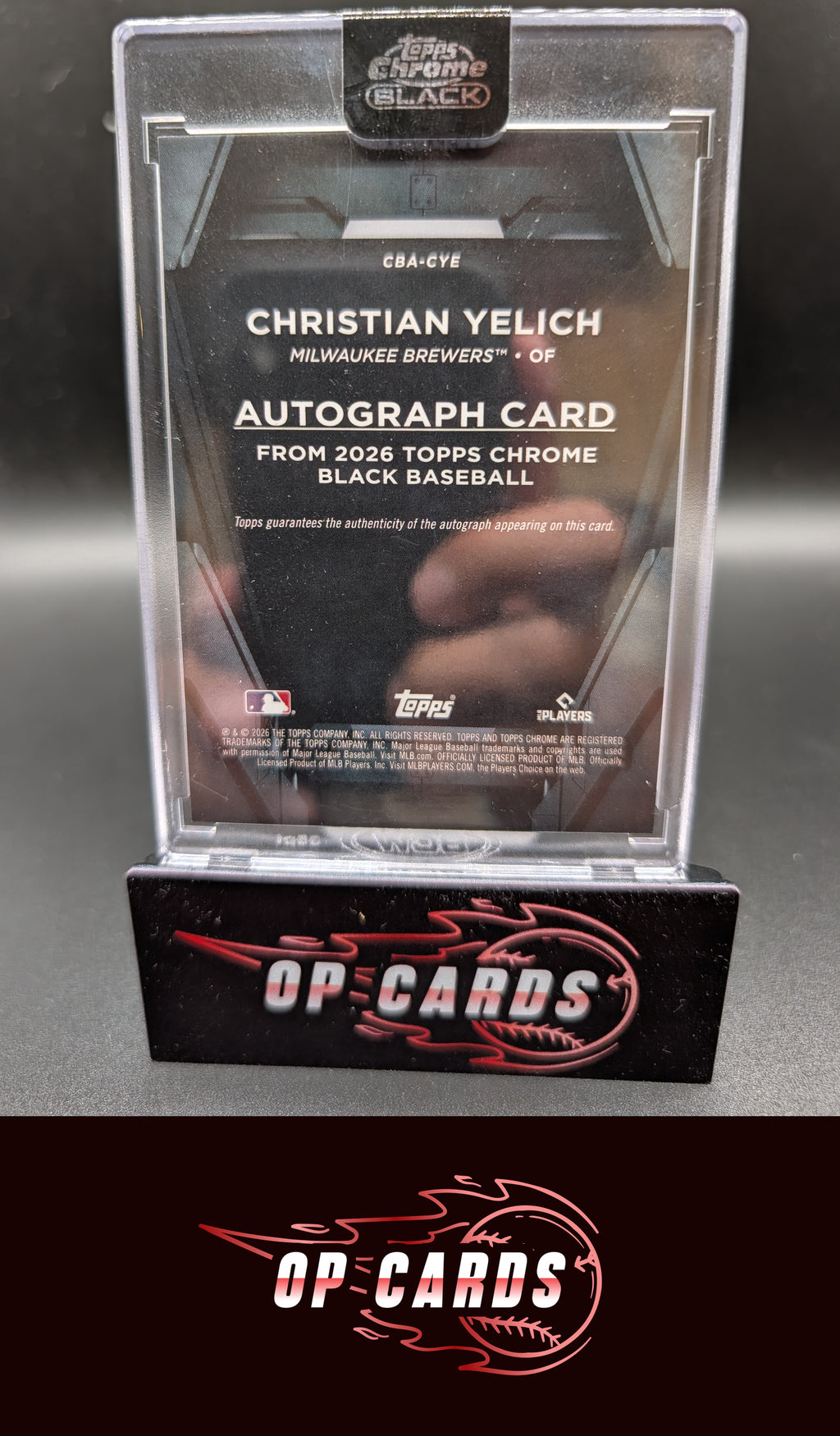 Christian Yelich 2022 Topps Chrome Black Autograph Gold Refractors #/50