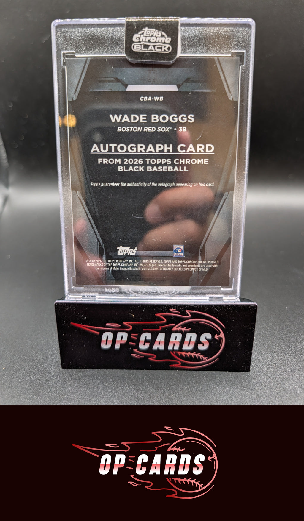 Wade Boggs 2026 Topps Chrome Black #CBA-WB Autographs Gold Refractor #/50