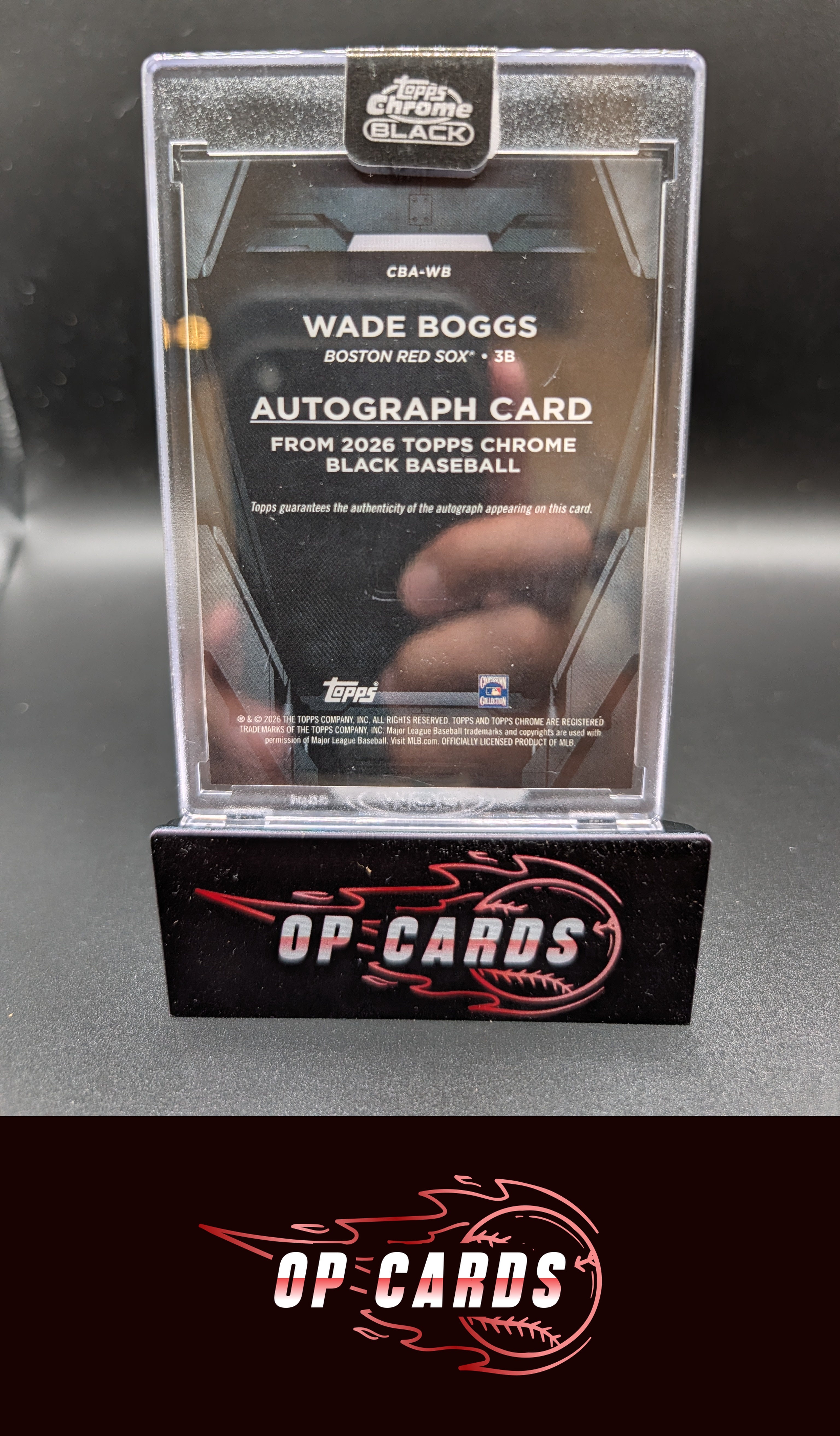Wade Boggs 2026 Topps Chrome Black #CBA-WB Autographs Gold Refractor #/50