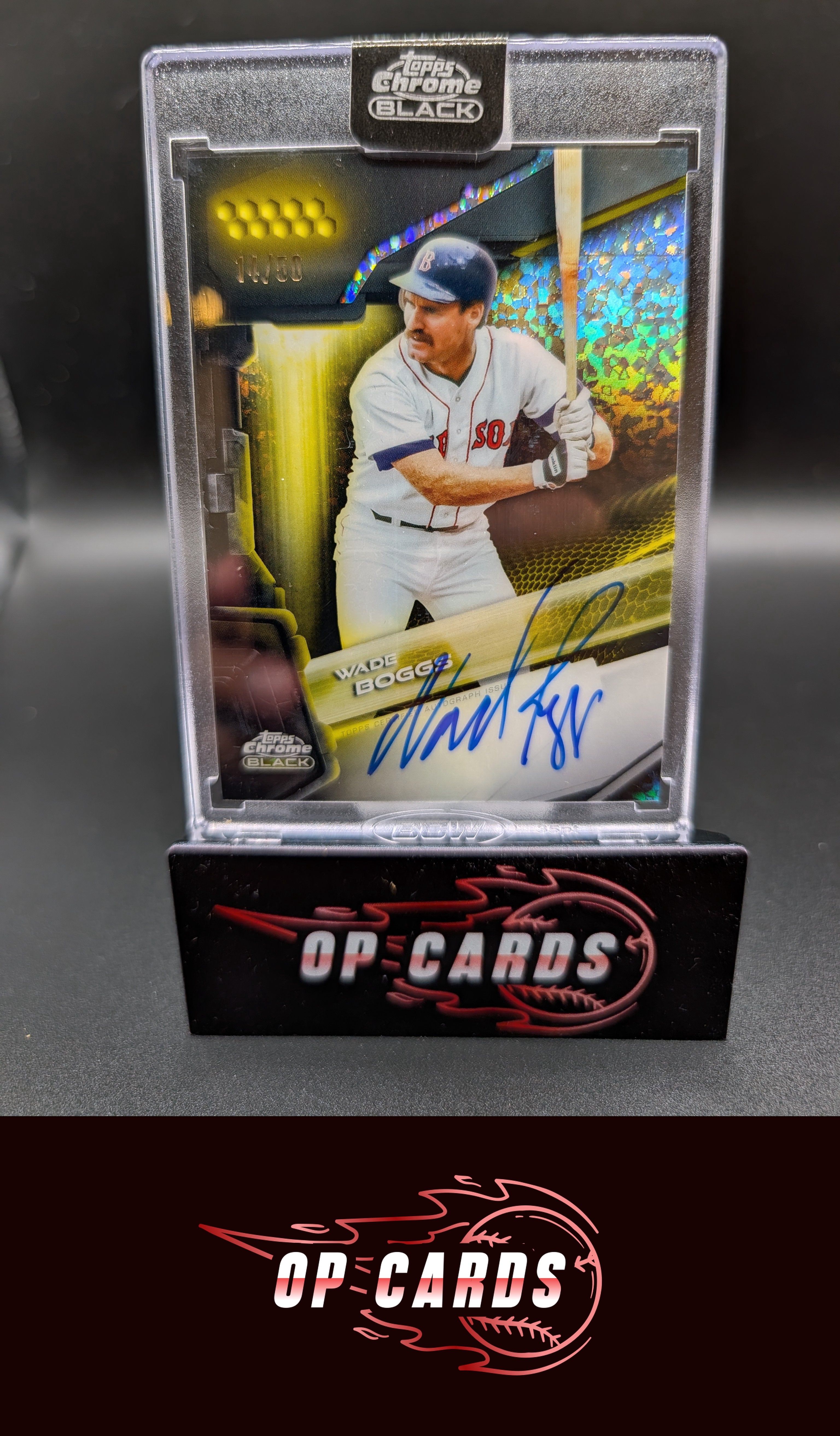 Wade Boggs 2026 Topps Chrome Black #CBA-WB Autographs Gold Refractor #/50