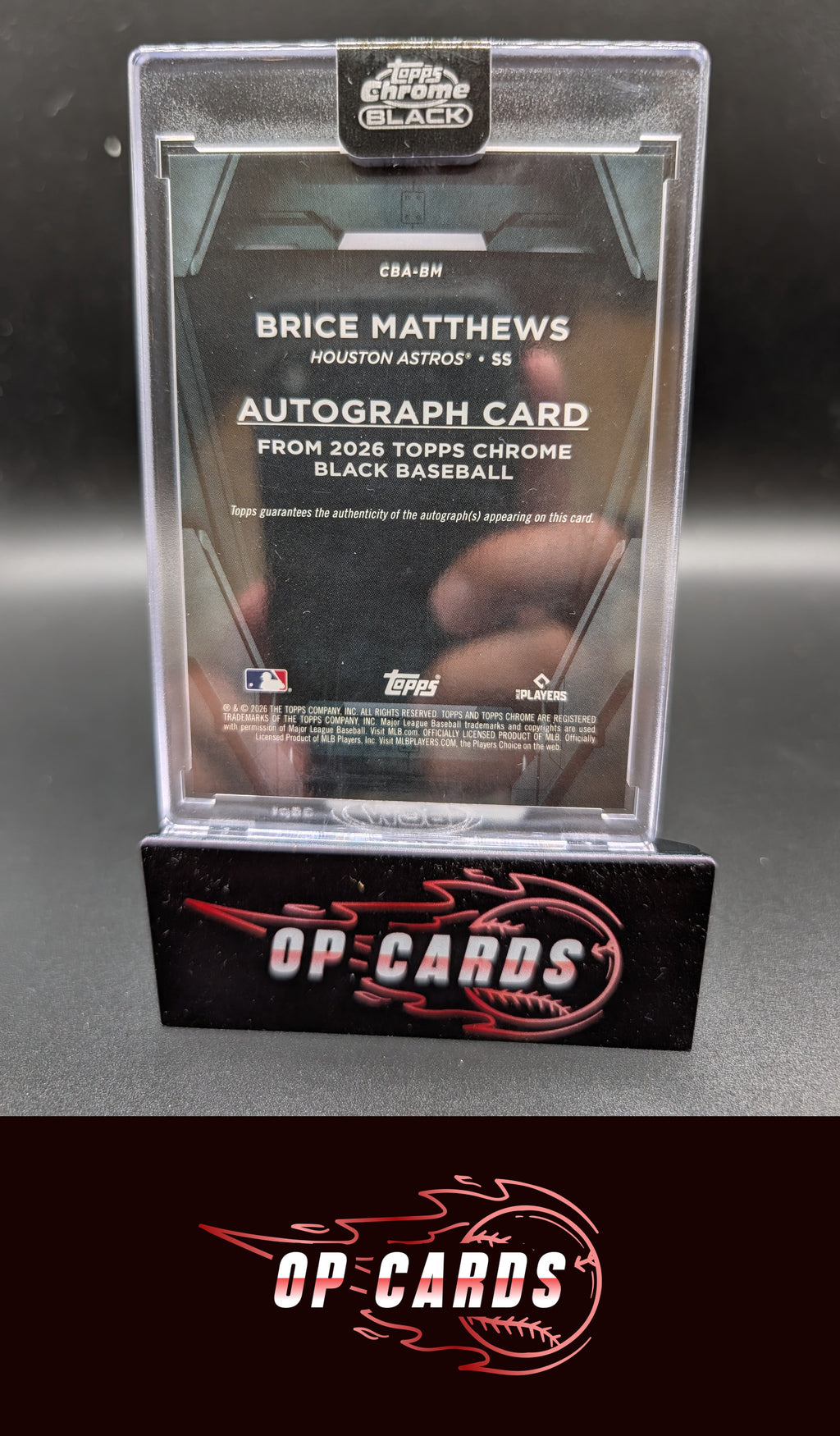 Brice Matthews 2026 Topps Chrome Black #CBA-BM Autographs Gold Refractors #/50