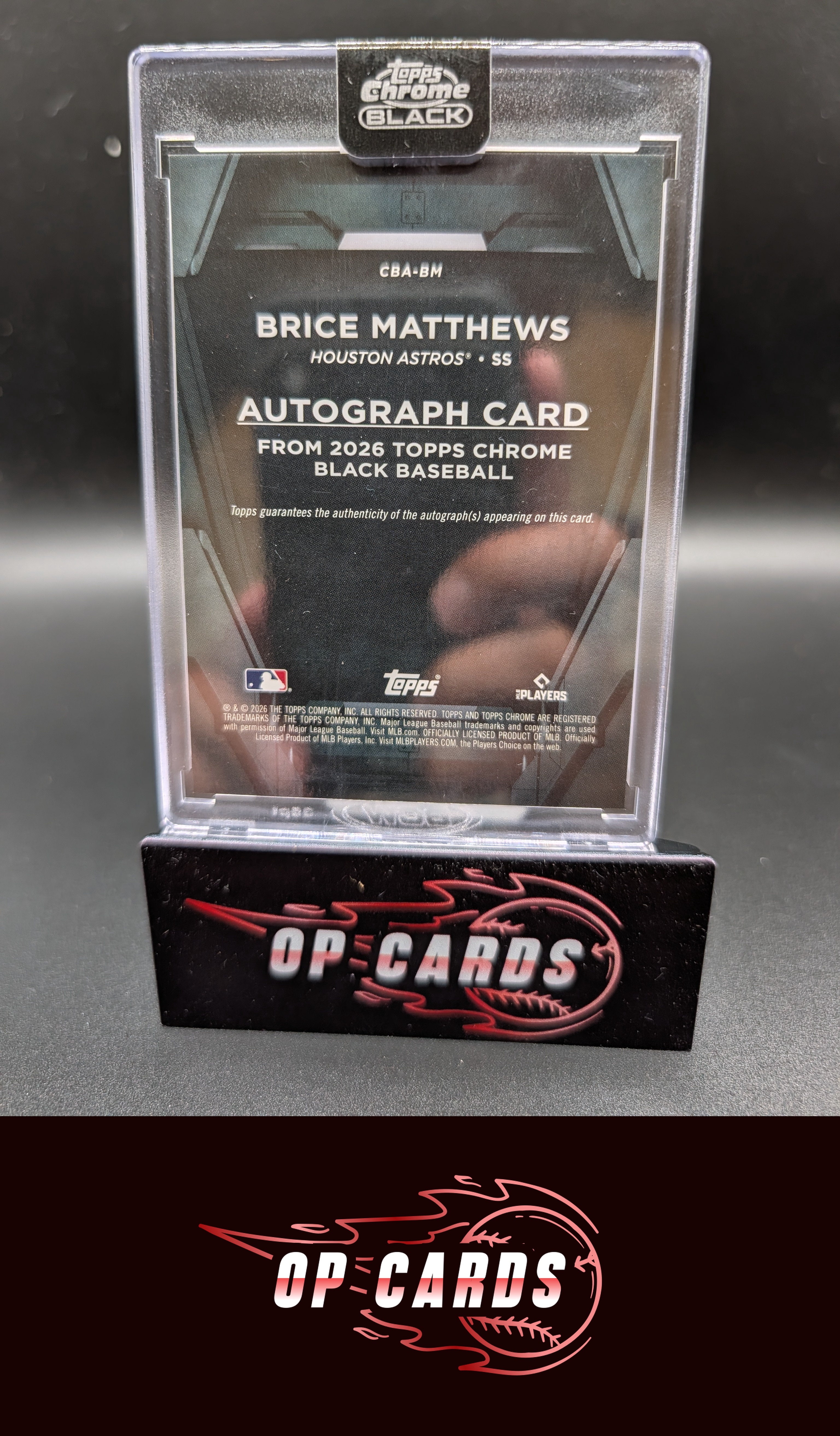 Brice Matthews 2026 Topps Chrome Black #CBA-BM Autographs Gold Refractors #/50