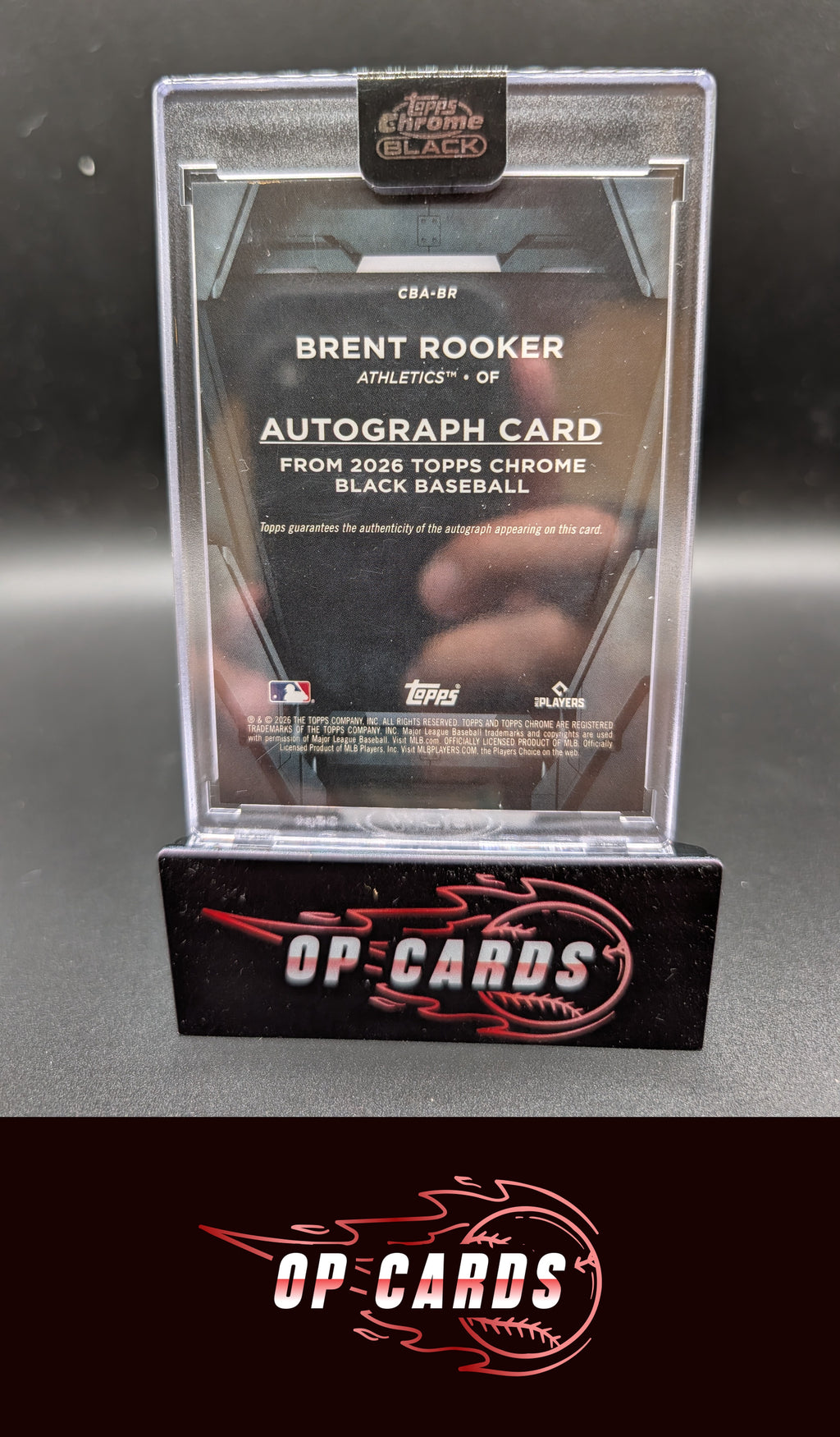 Brent Rooker 2026 Topps Chrome Black #CBA-BR Autographs Purple Refractors #/75