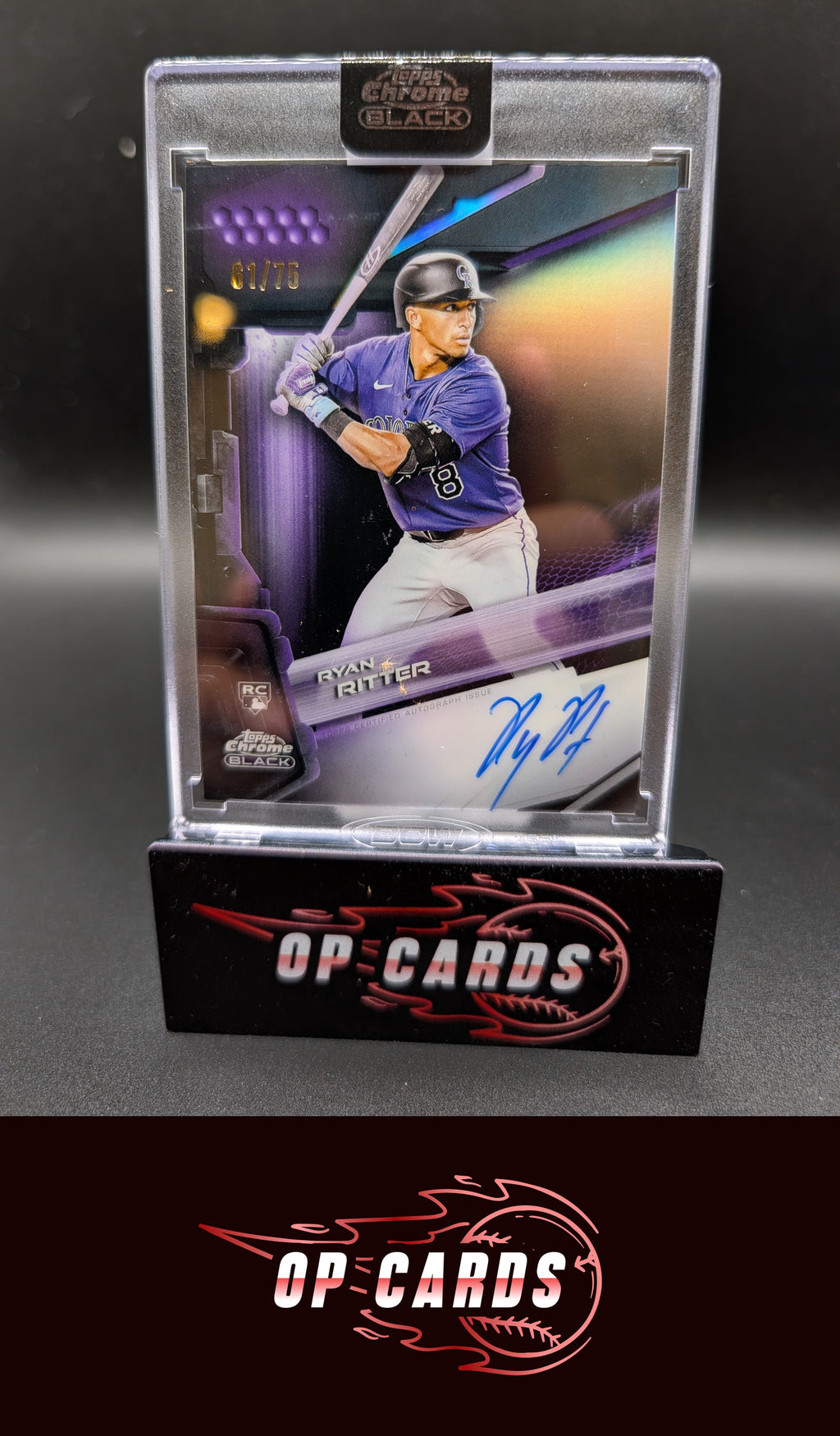 Ryan Ritter 2026 Topps Chrome Black #CBA-RRI Autographs Purple Refractors #/75
