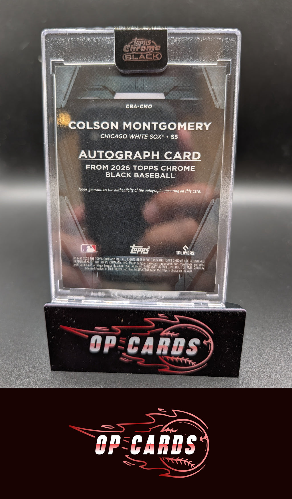 Colson Montgomery 2026 Topps Chrome Black Autograph Blue Refractors #/150