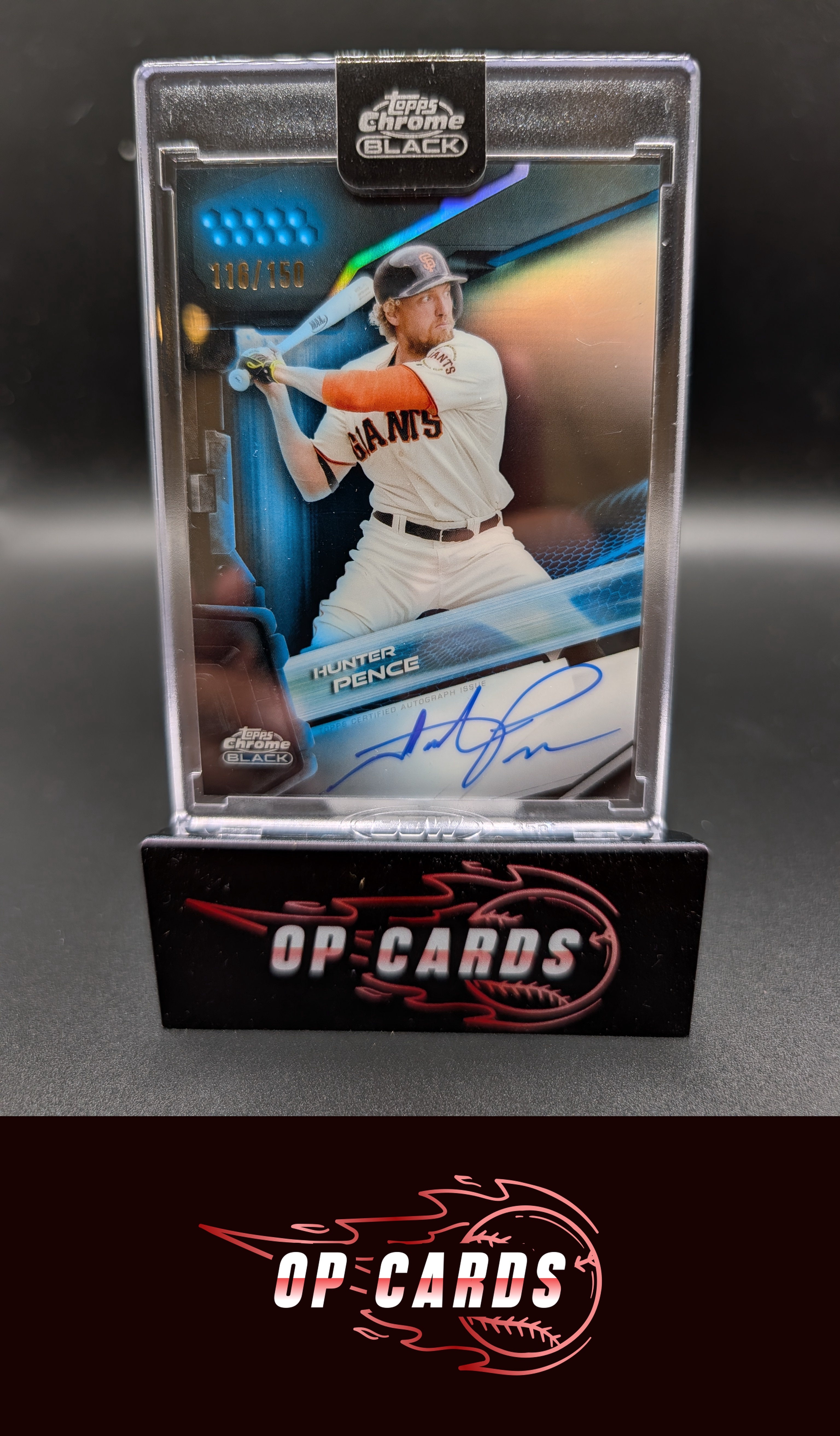 Hunter Pence 2026 Topps Chrome Black #CBA-HP Autographs Blue Refractors #/150