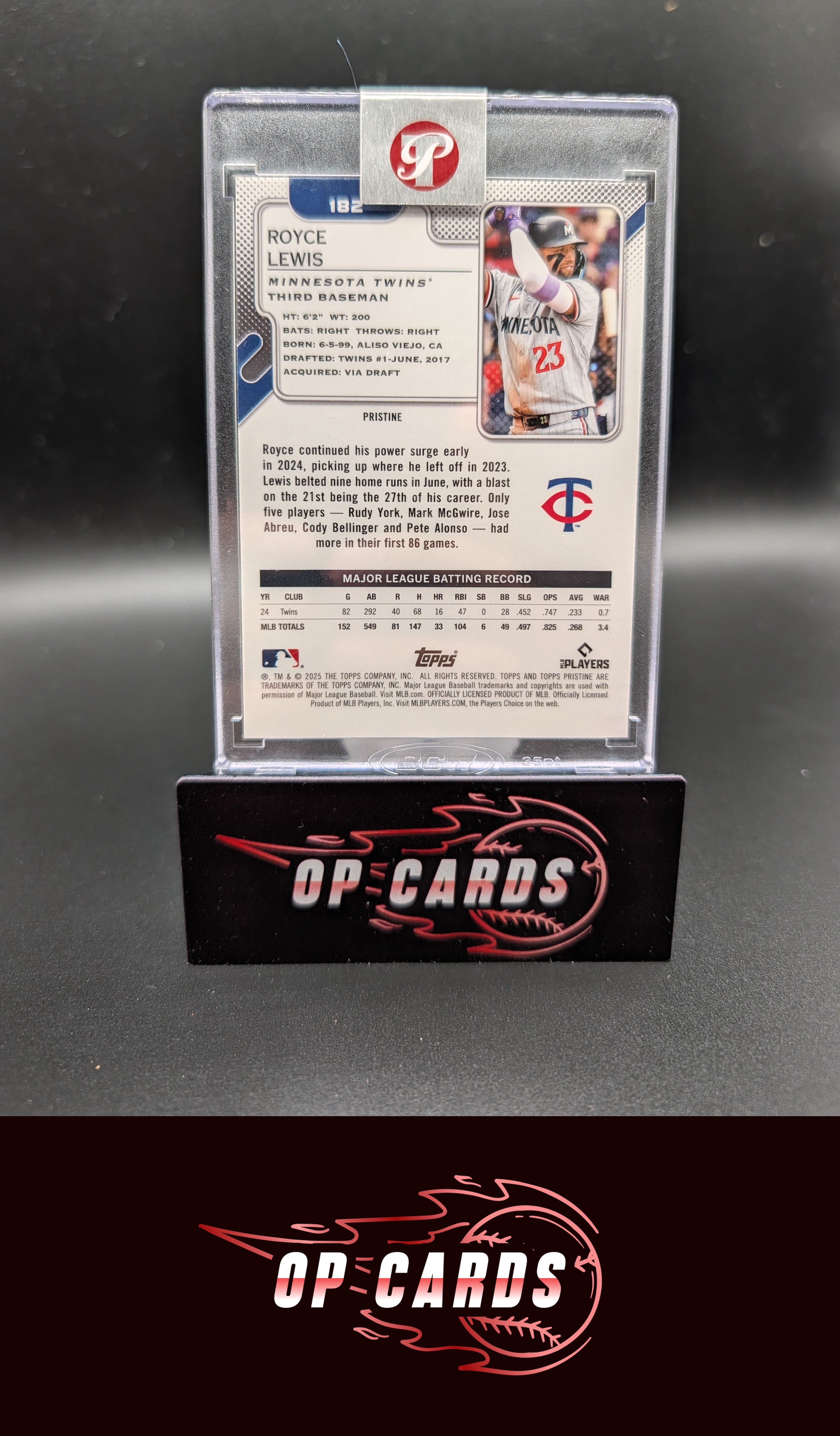 Royce Lewis 2025 Topps Pristine #182 Pristine Aqua Refractors #/199
