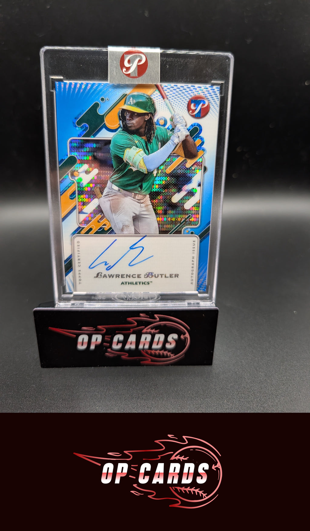 Lawrence Butler 2024 Topps Pristine #PA-LB Autographs Blue Refractors #/75