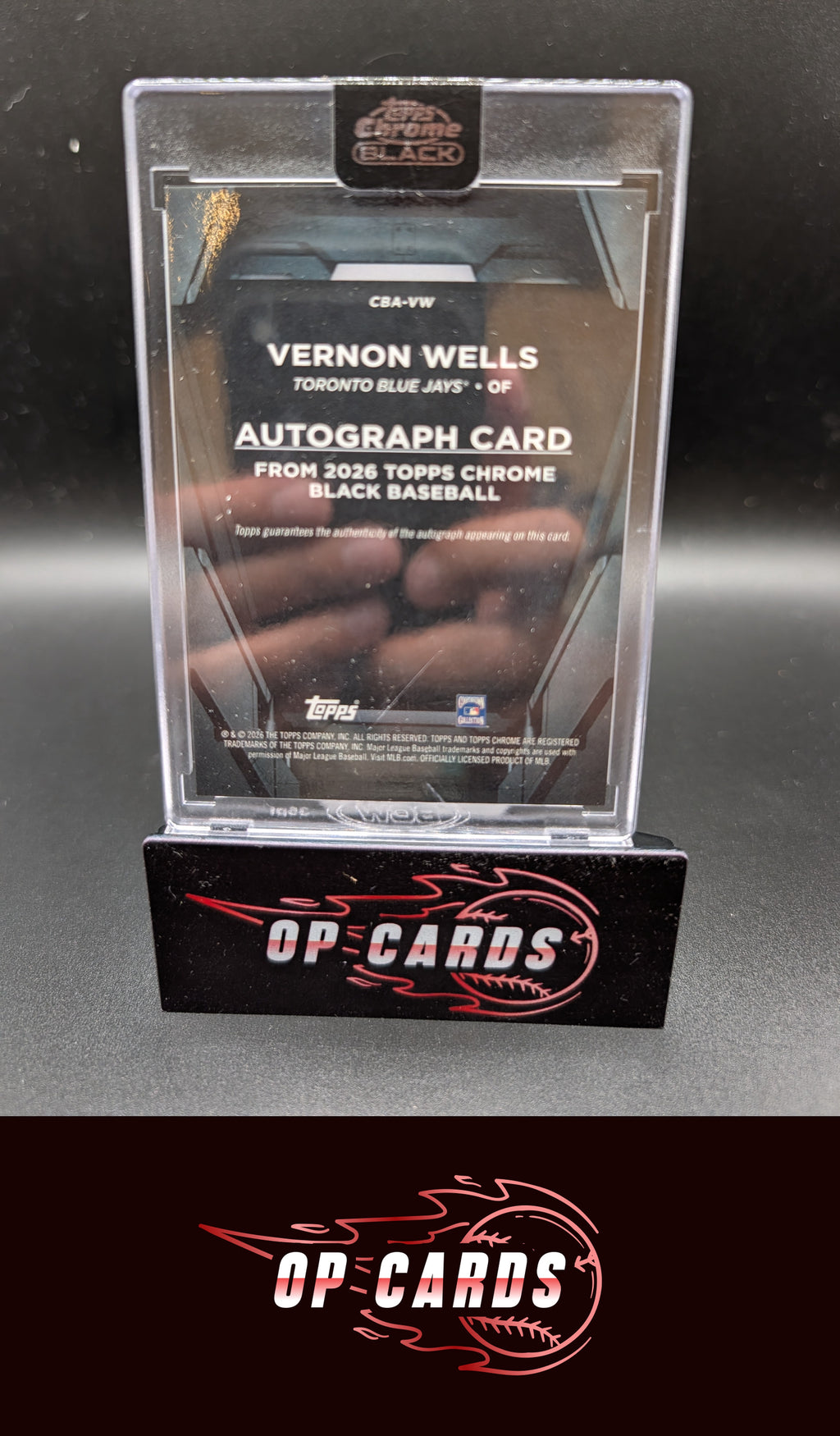 Vernon Wells 2026 Topps Chrome Black #CBA-VW Autographs Green Refractor #/99