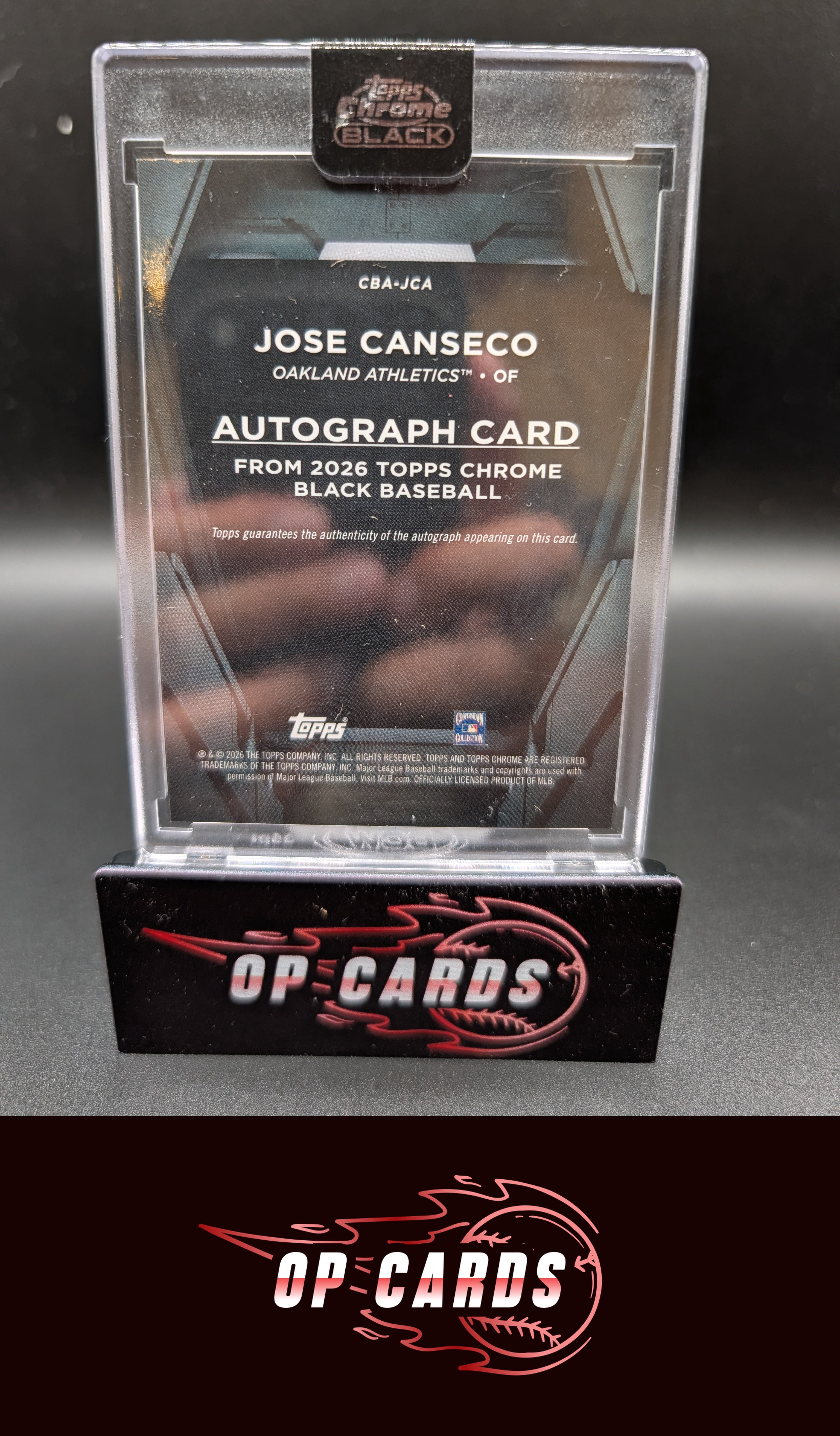 Jose Canseco 2026 Topps Chrome Black #CBA-JCA Autographs Green Refractor #/99