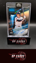 Chase DeLauter 2026 Topps Chrome Black #CBA-CDE Autographs Blue Refractor #/150