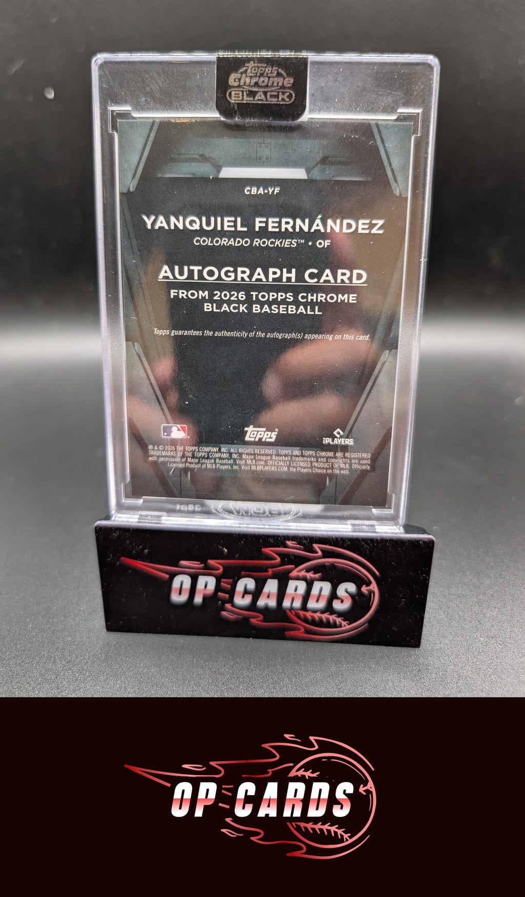 Yanquiel Fernández 2026 Topps Chrome Black #CBA-YF Autographs