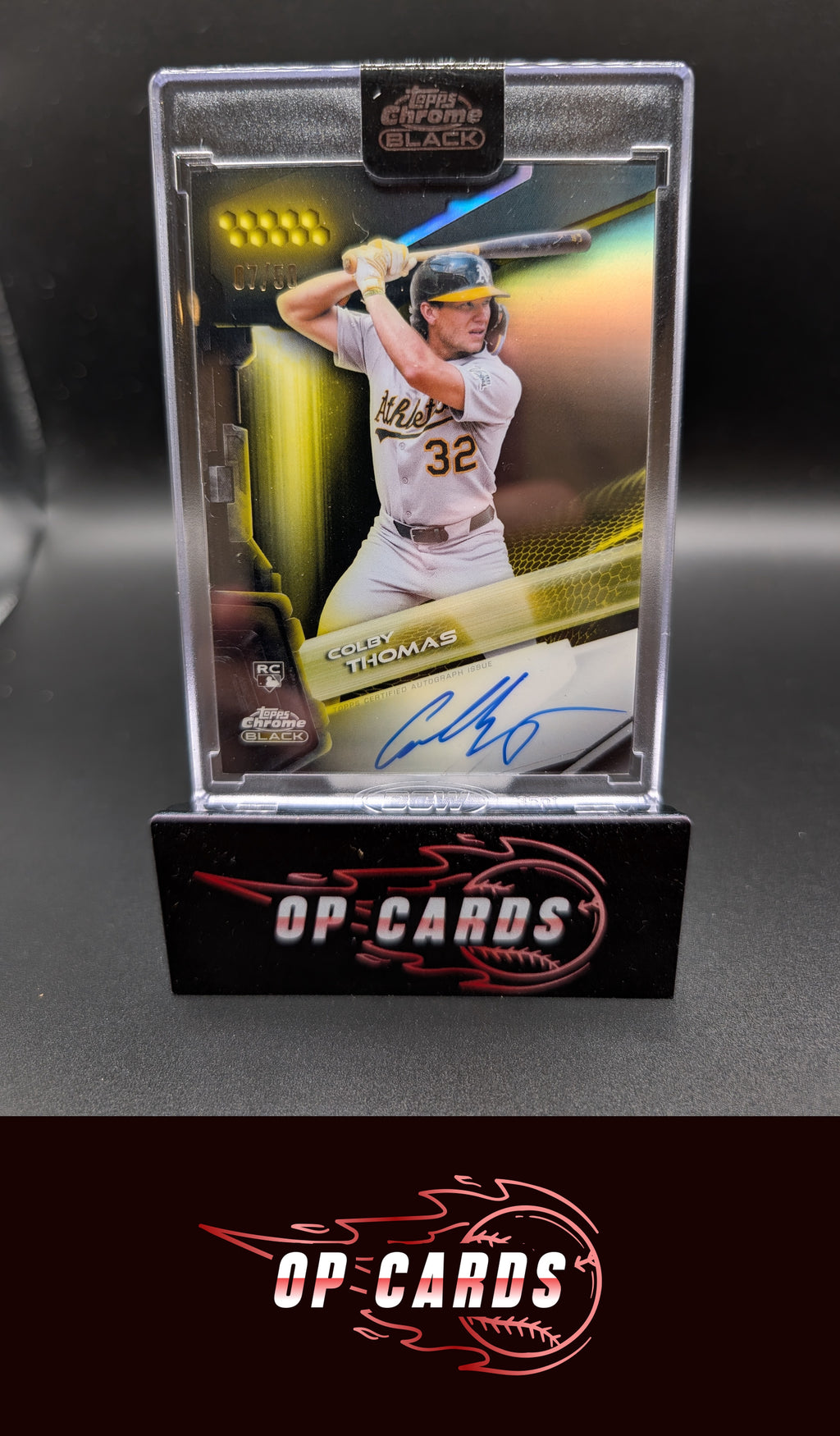 Colby Thomas 2026 Topps Chrome Black #CBA-CT Autographs Gold Refractors #/50