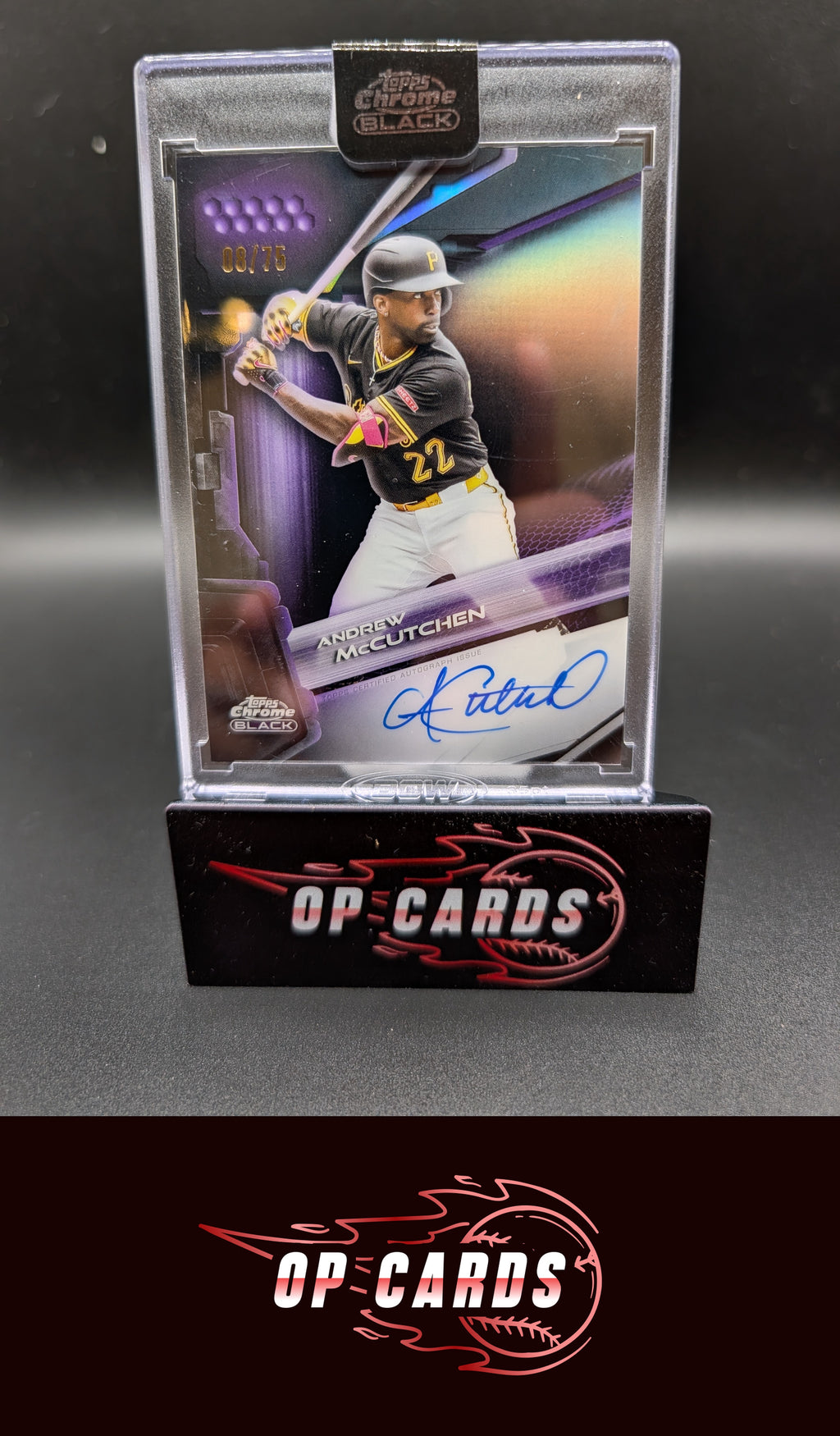 Andrew McCutchen 2026 Topps Chrome Black Autograph Purple Refractors #/75