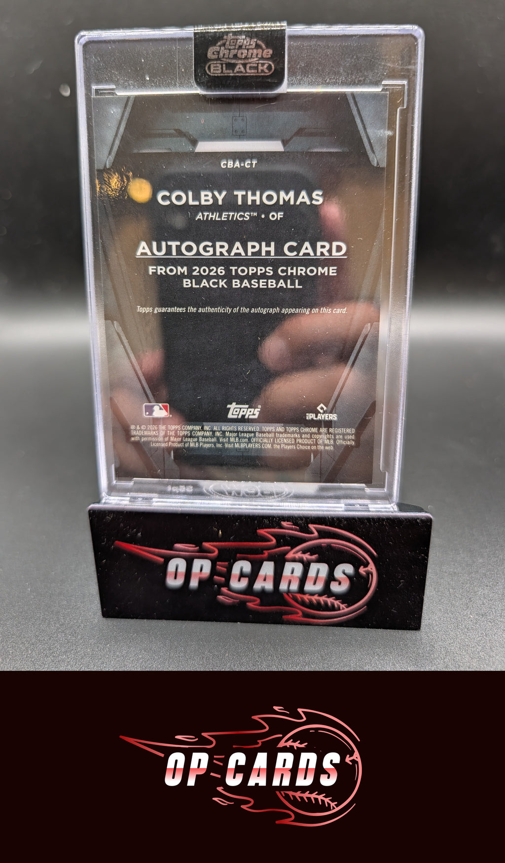 Colby Thomas 2026 Topps Chrome Black #CBA-CT Autographs Blue Refractors #/150