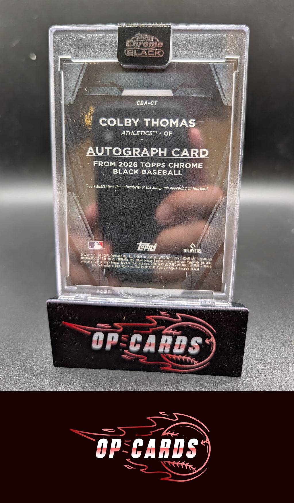 Colby Thomas 2026 Topps Chrome Black #CBA-CT Autographs Blue Refractors #/150