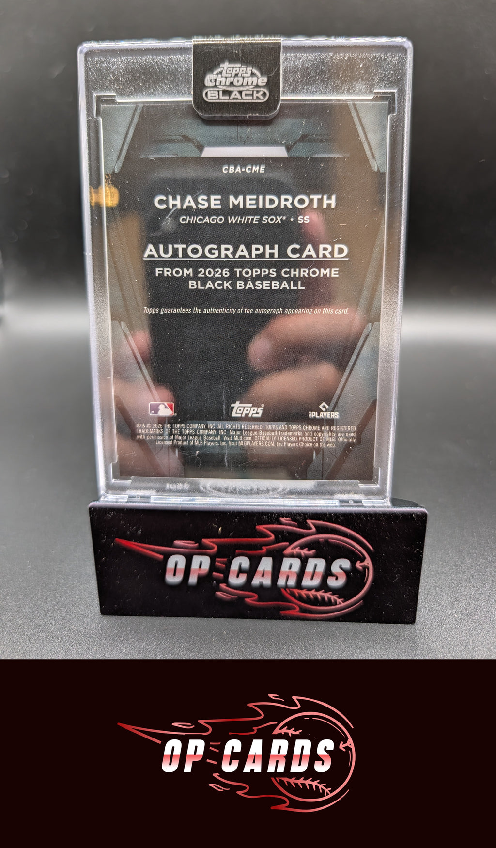 Chase Meidroth 2026 Topps Chrome Black #CBA-CME Autographs Blue Refractors #/150