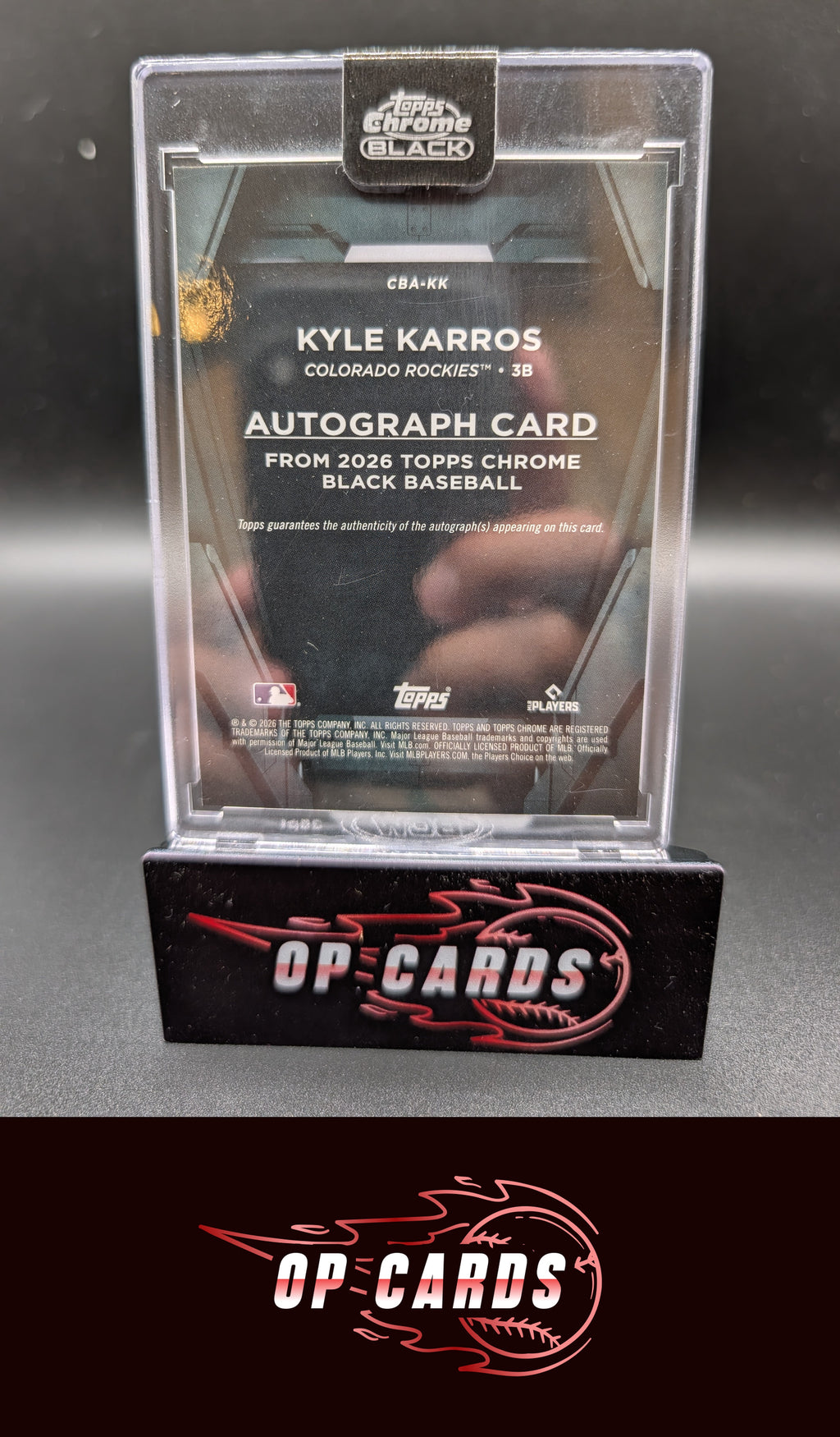 Kyle Karros 2026 Topps Chrome Black #CBA-KK Autographs Blue Refractors #/150