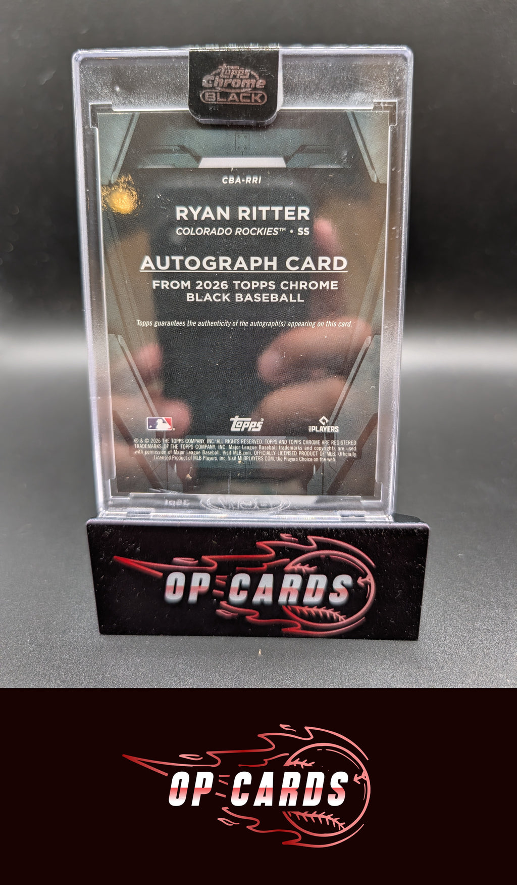 Ryan Ritter 2026 Topps Chrome Black #CBA-RRI Autographs Blue Refractors #/150
