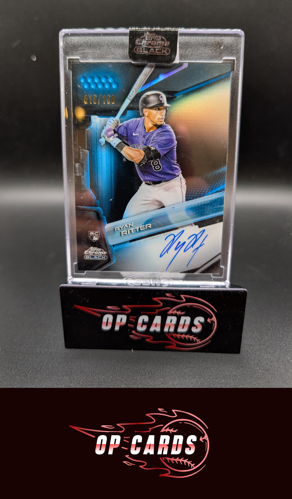 Ryan Ritter 2026 Topps Chrome Black #CBA-RRI Autographs Blue Refractors #/150