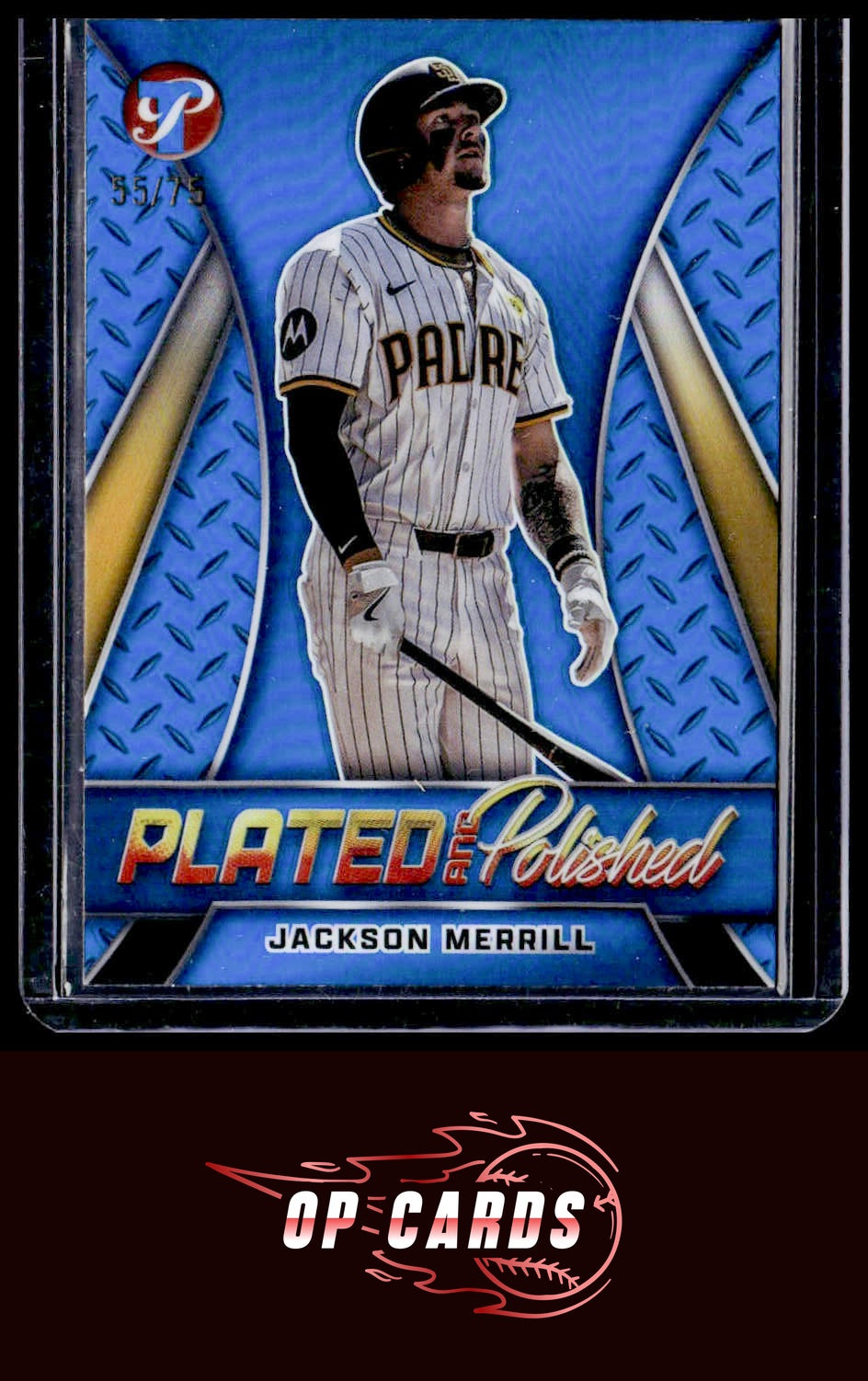Jackson Merrill 2025 Topps Pristine Plated and Polished Blue Refractor /75