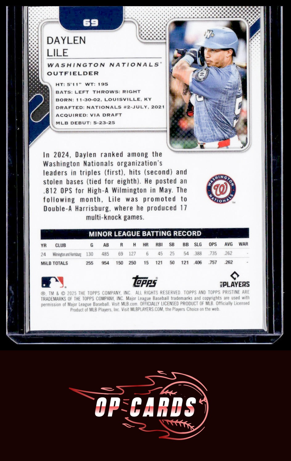 Daylen Lile 2025 Topps Pristine #69 Gold Refractors #/50