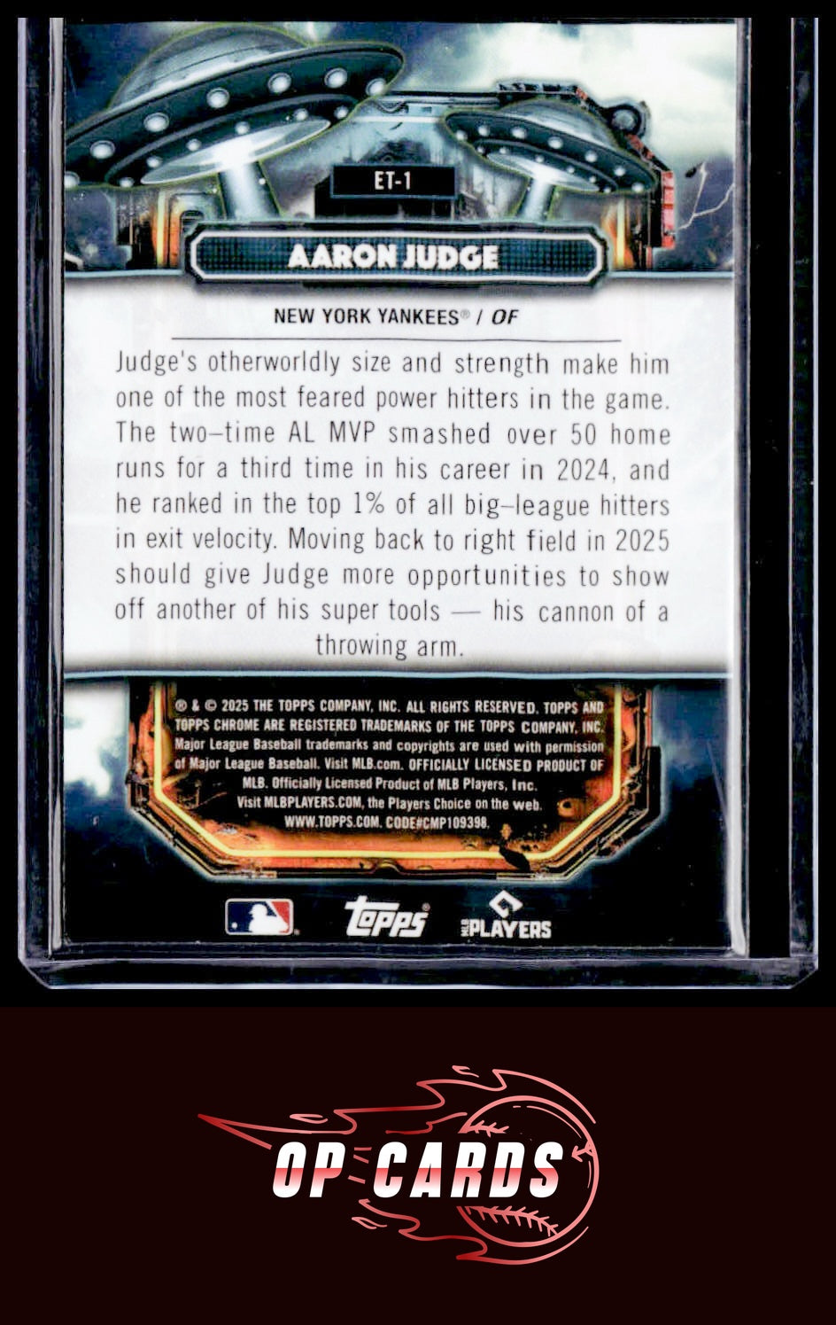 Aaron Judge 2025 Topps Chrome Cosmic #ET-1 Extraterrestrial Talent