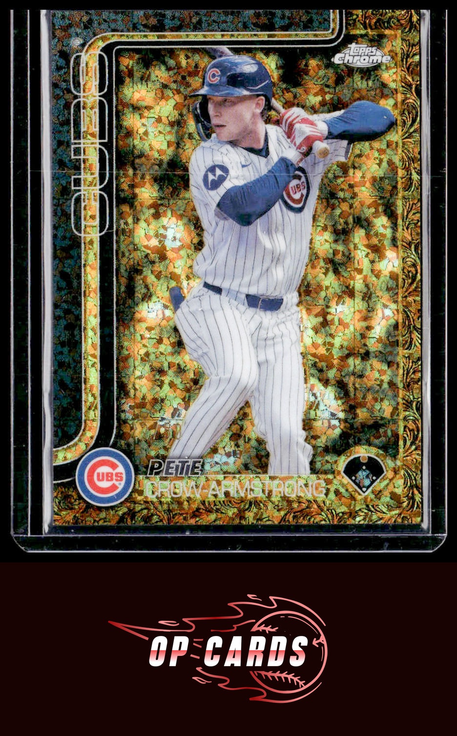 Pete Crow-Armstrong 2025 Topps Gilded  #34 Gold Mini-Diamond Refractors #/50