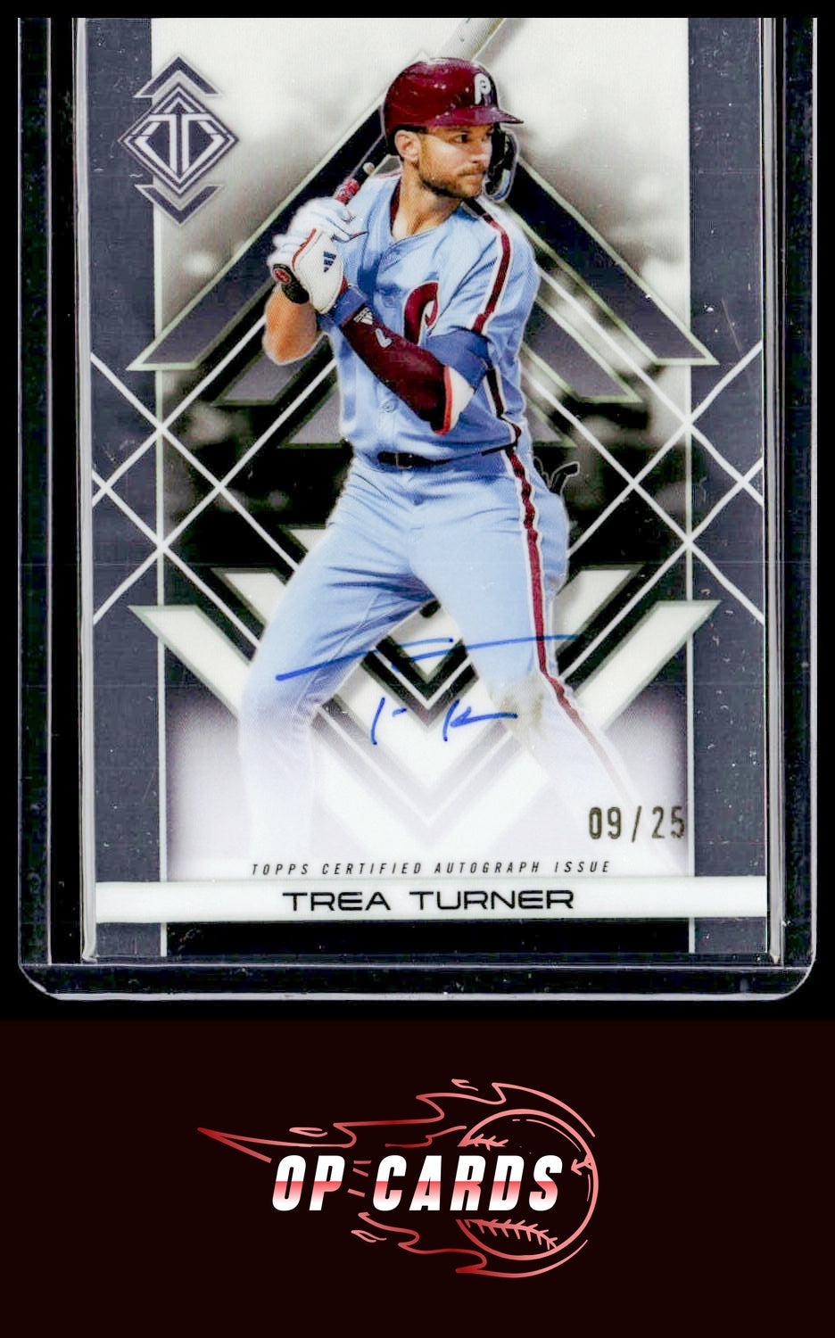 Trea Turner 2025 Topps Transcendent #TAIC-TT Icons Chrome Autograph #/25