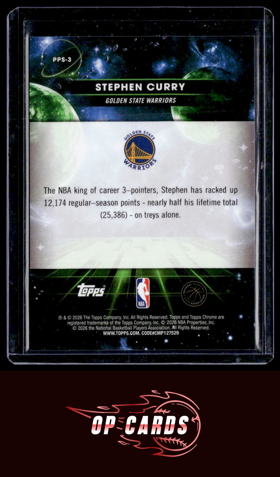 Stephen Curry 2025-26 Topps Chrome Cosmic #PPS-3 Planetary Pursuit Sun