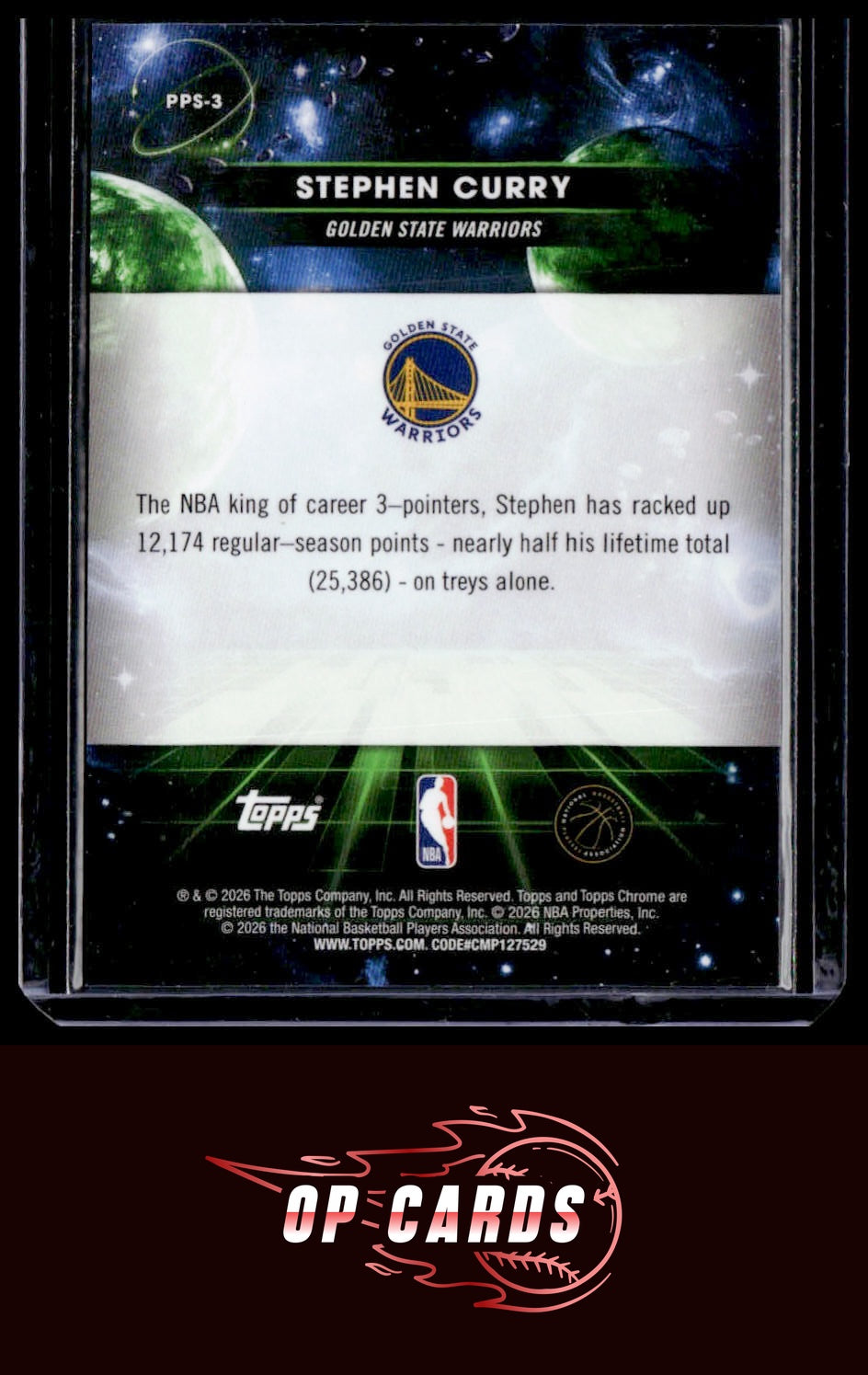 Stephen Curry 2025-26 Topps Chrome Cosmic #PPS-3 Planetary Pursuit Sun