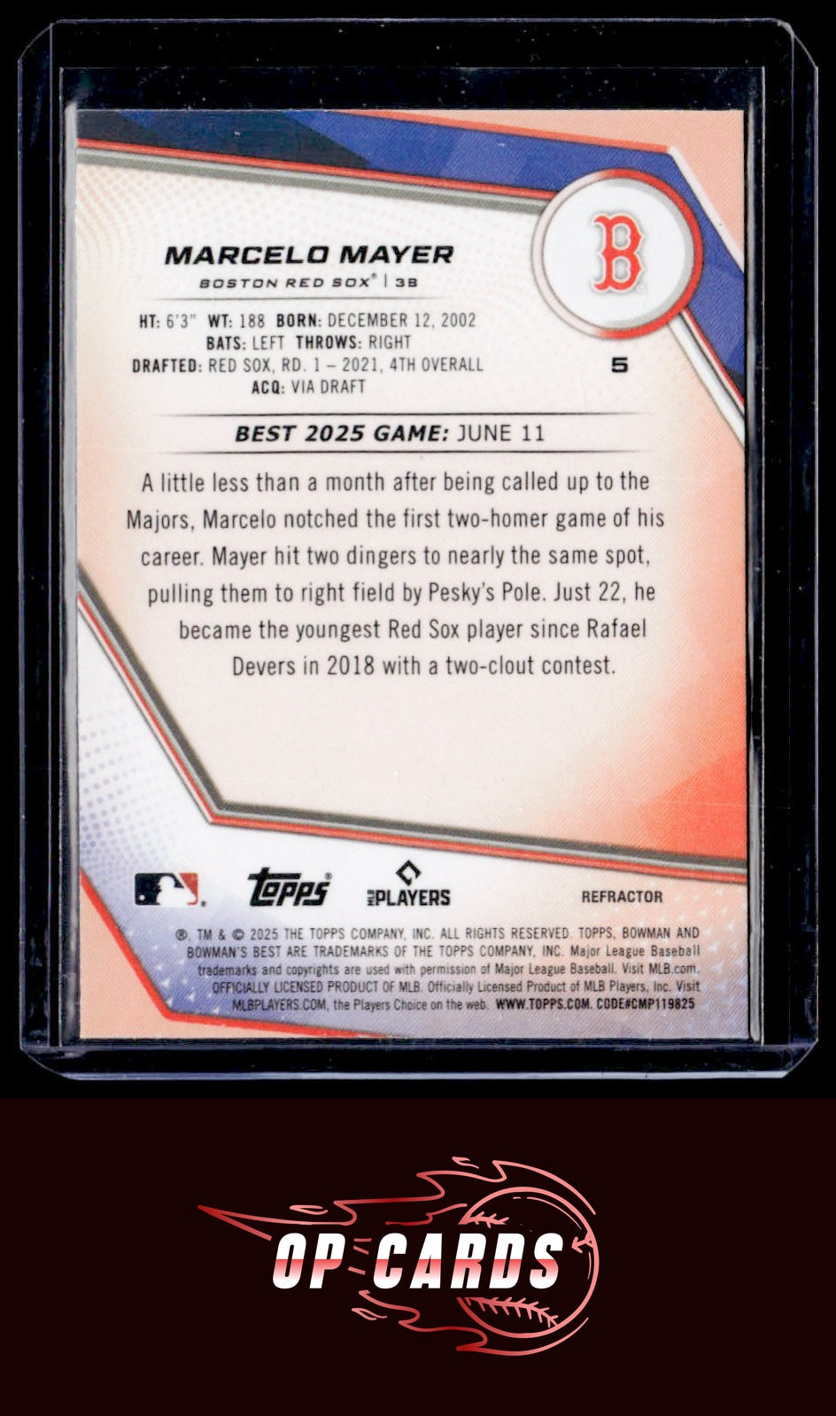 Marcelo Mayer 2025 Bowman's Best #5 Refractors