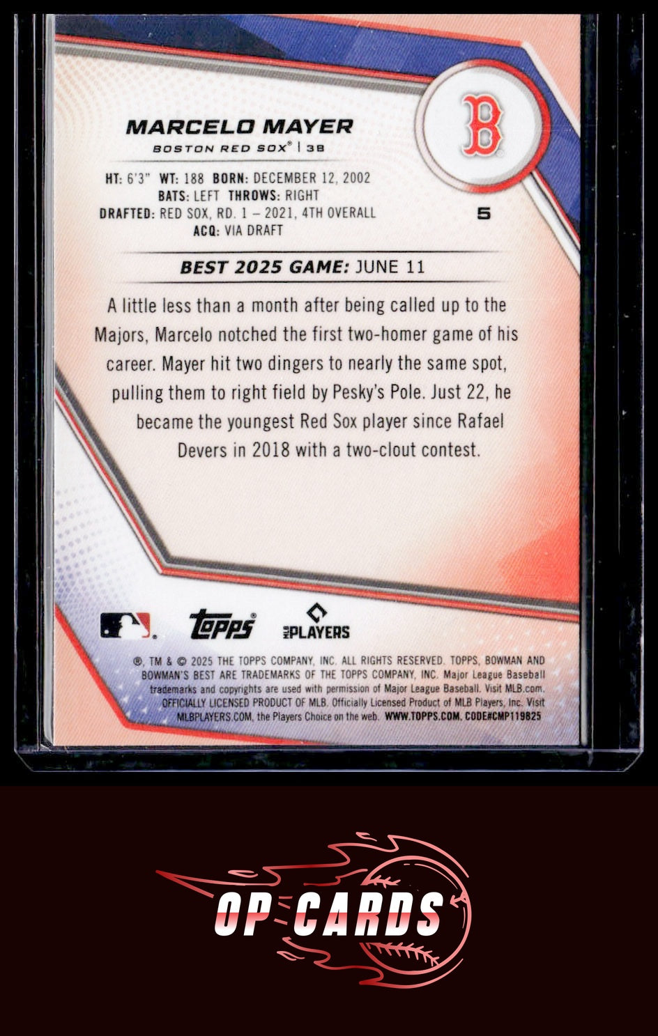 Marcelo Mayer 2025 Bowman's Best #5 Wave Refractors