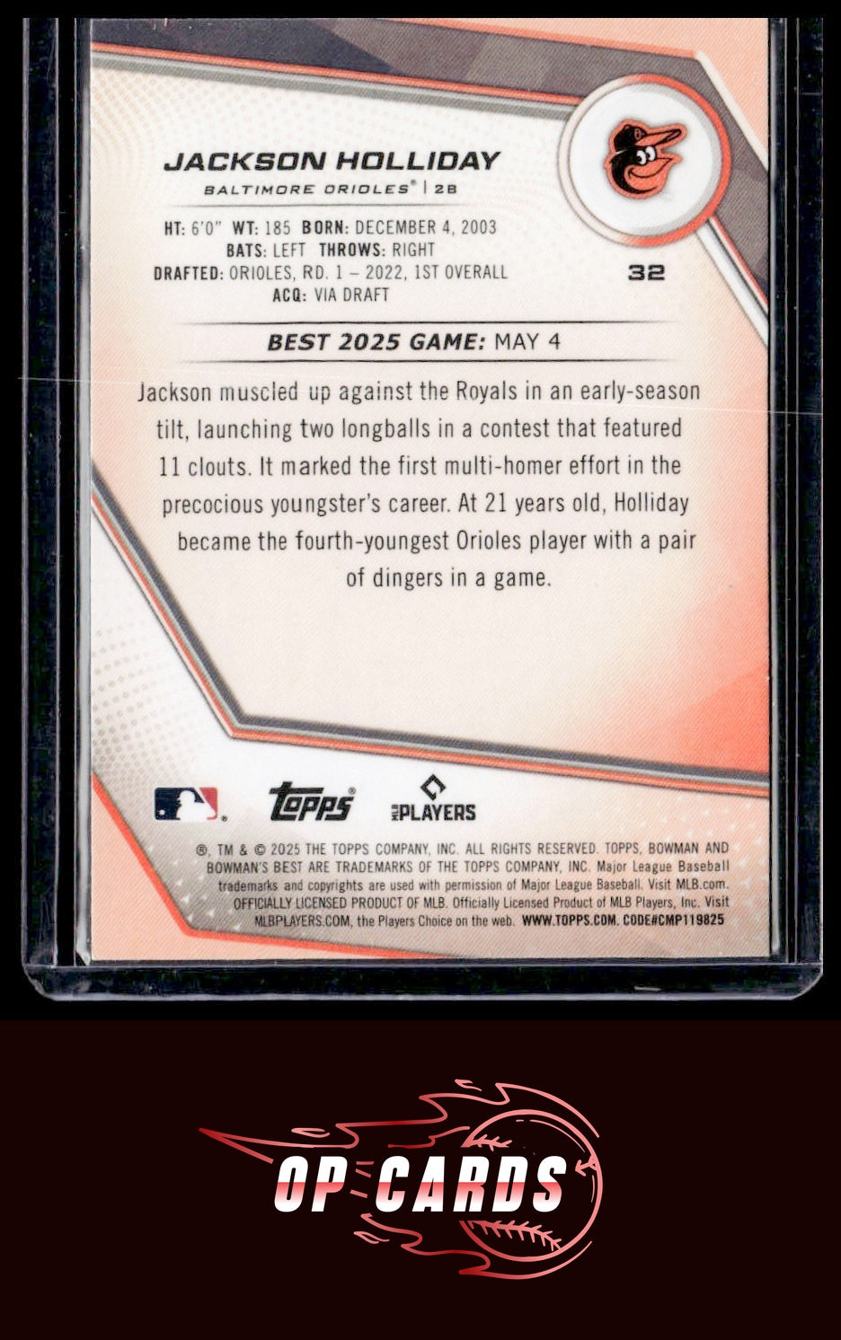 Jackson Holliday 2025 Bowman's Best #32 Wave Refractors