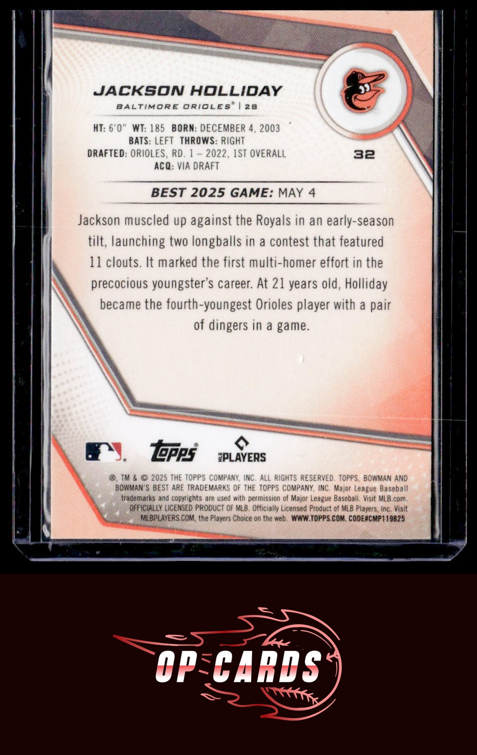 Jackson Holliday 2025 Bowman's Best #32 Wave Refractors