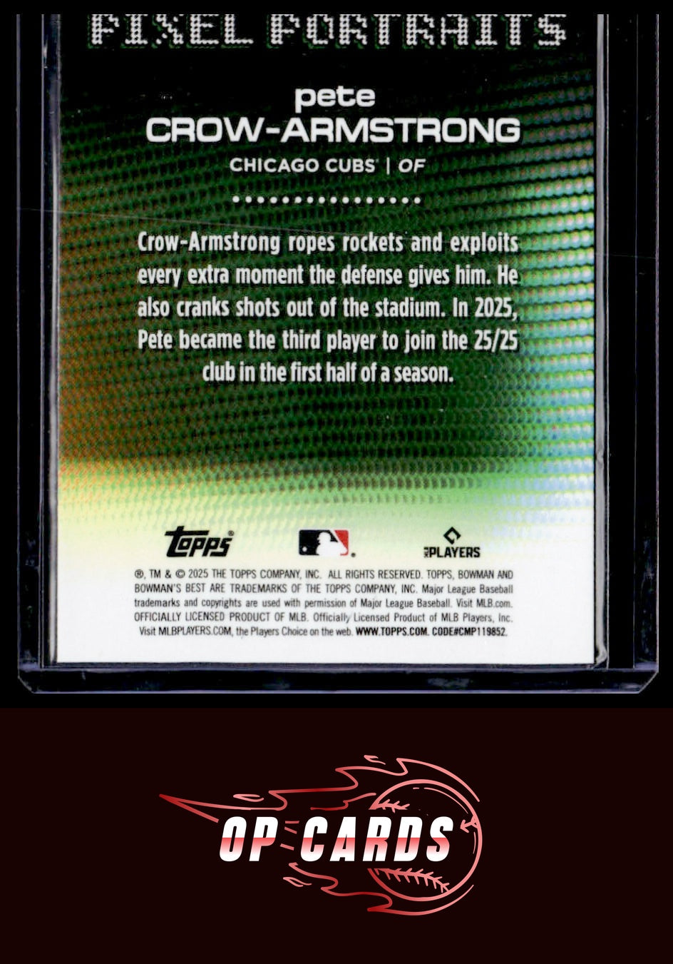 Pete Crow-Armstrong 2025 Bowman's Best #P-2 Pixel Portraits