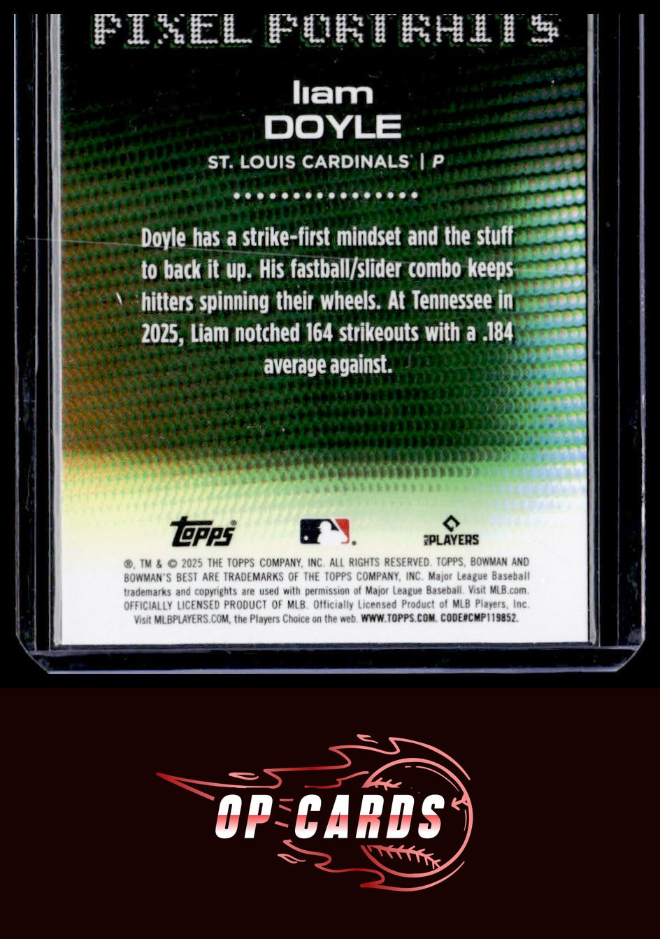 Liam Doyle 2025 Bowman's Best #P-3 Pixel Portraits