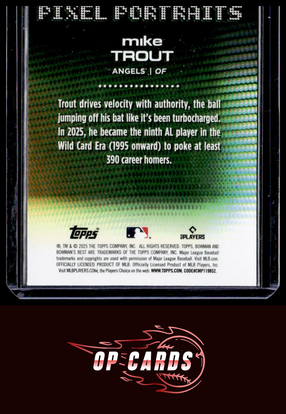 Mike Trout 2025 Bowman's Best #P-9 Pixel Portraits