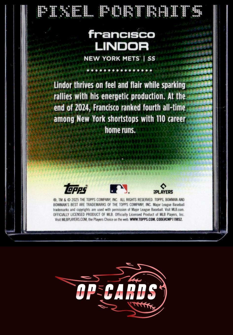 Francisco Lindor 2025 Bowman's Best #P-20 Pixel Portraits