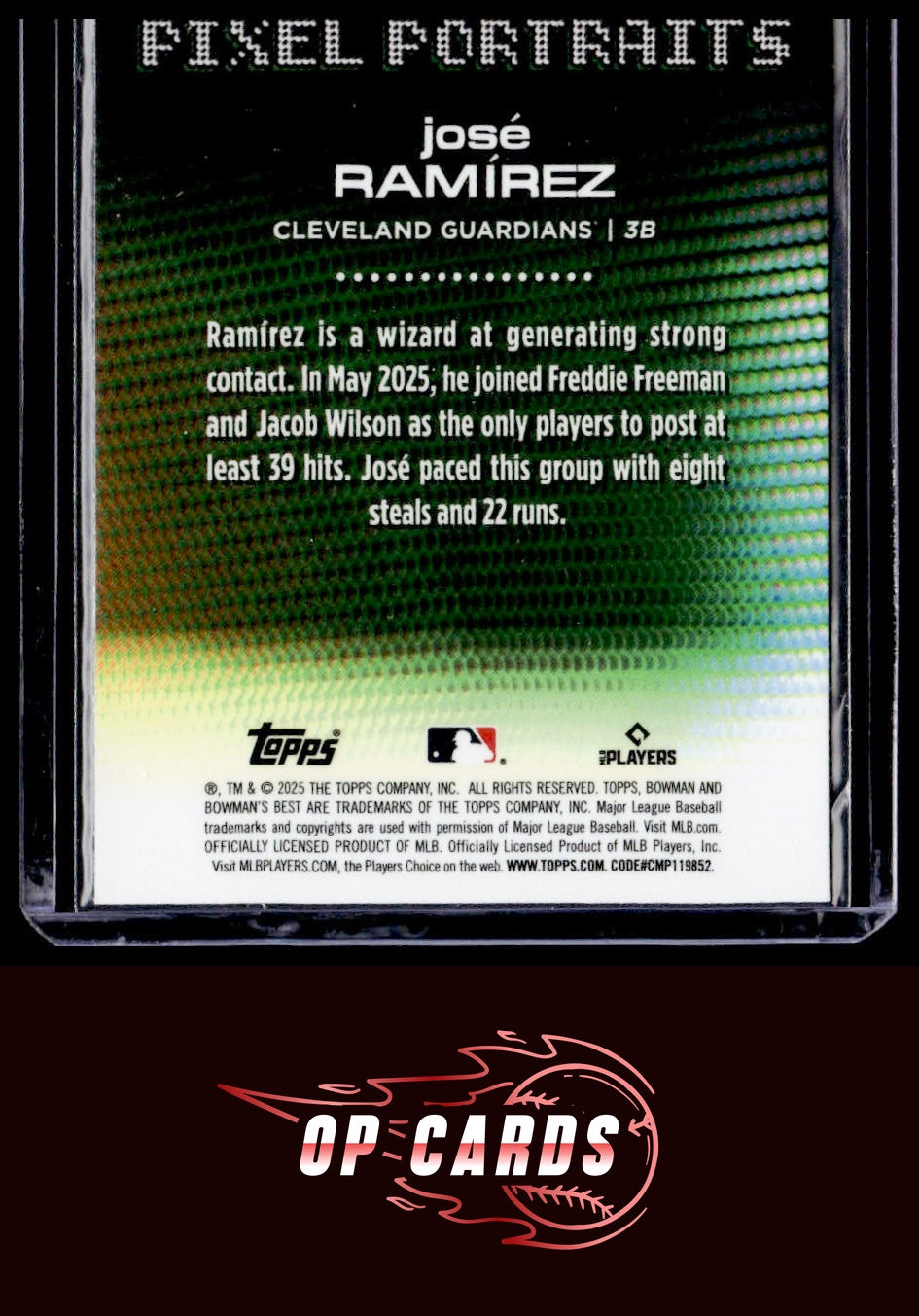 José Ramírez 2025 Bowman's Best #P-22 Pixel Portraits