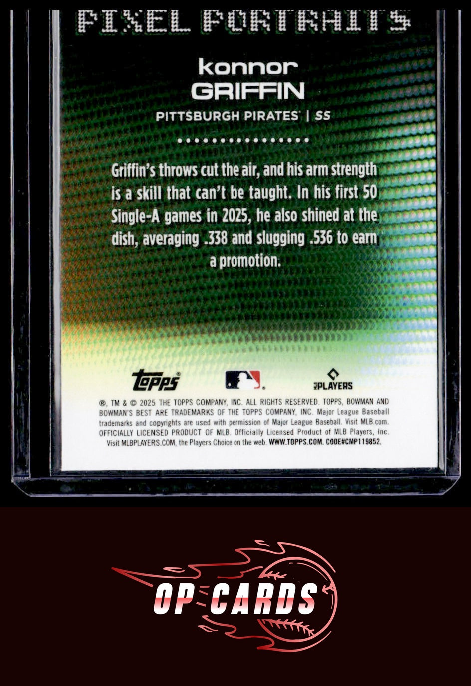 Konnor Griffin 2025 Bowman's Best #P-15 Pixel Portraits