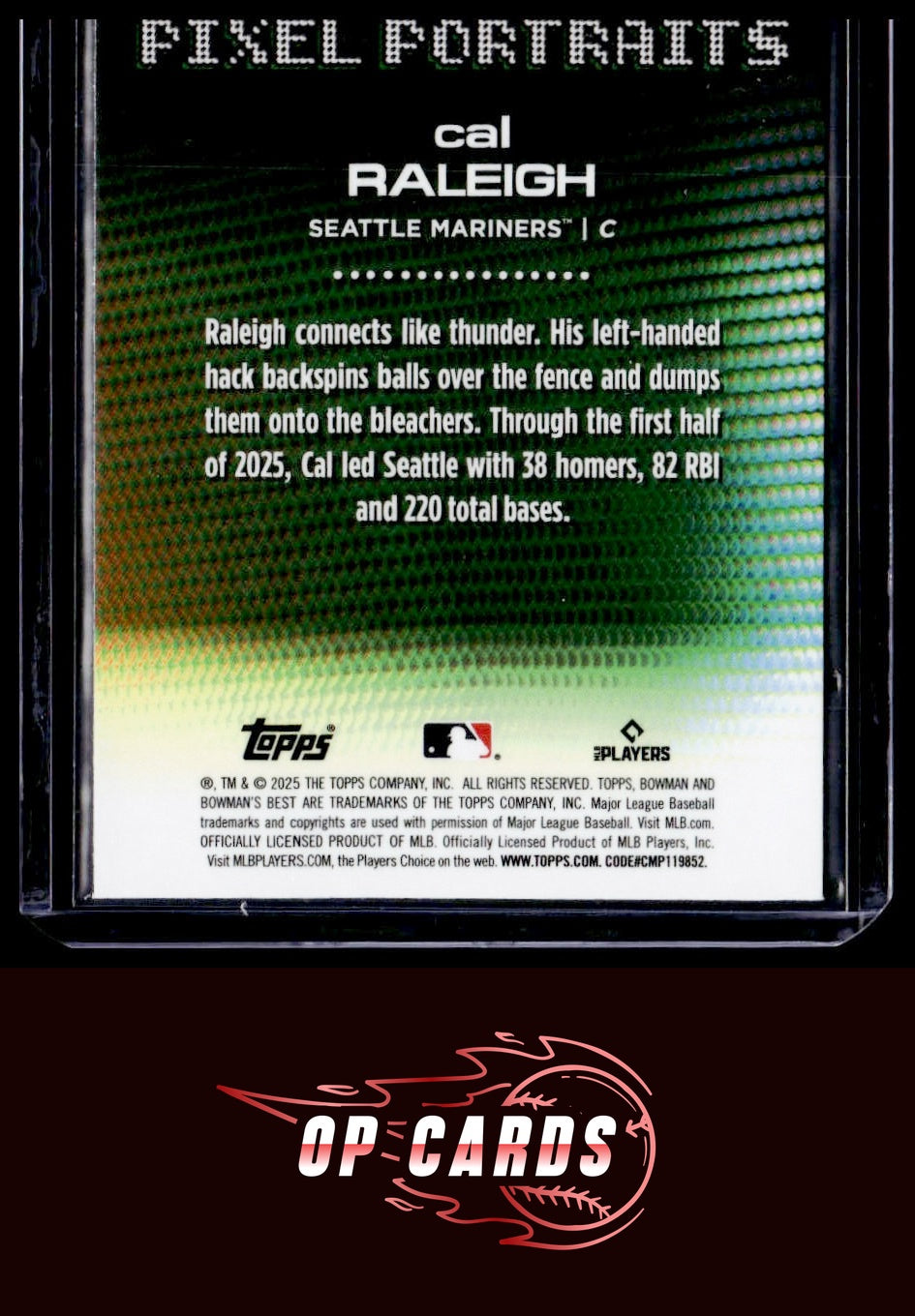 Cal Raleigh 2025 Bowman's Best #P-11 Pixel Portraits