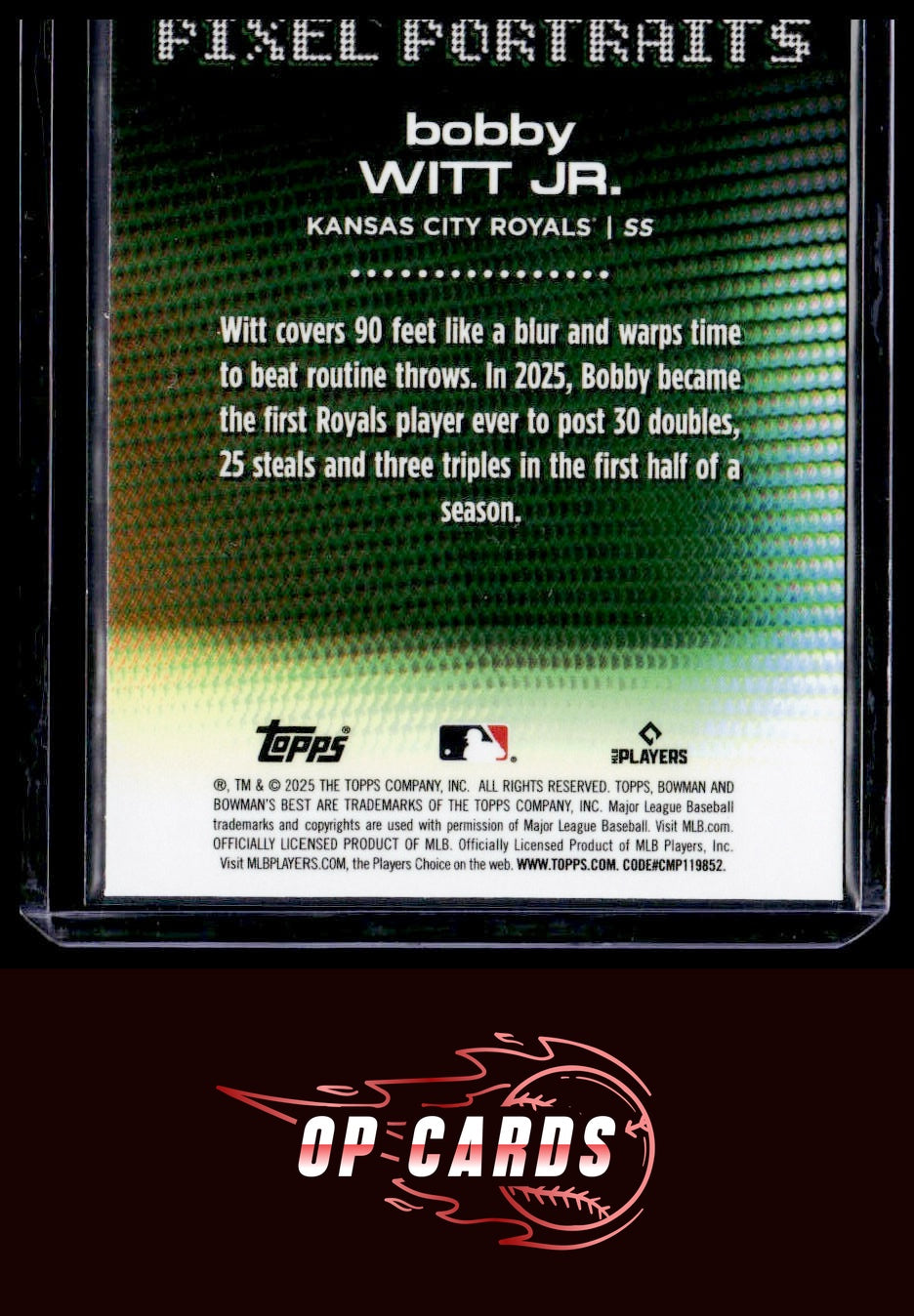 Bobby Witt Jr. 2025 Bowman's Best #P-13 Pixel Portraits