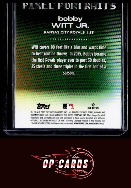 Bobby Witt Jr. 2025 Bowman's Best #P-13 Pixel Portraits