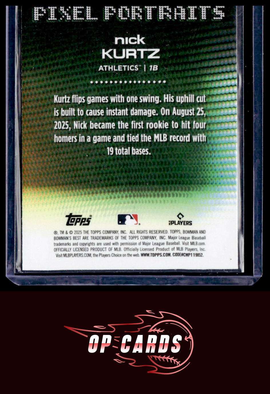 Nick Kurtz 2025 Bowman's Best #P-8 Pixel Portraits