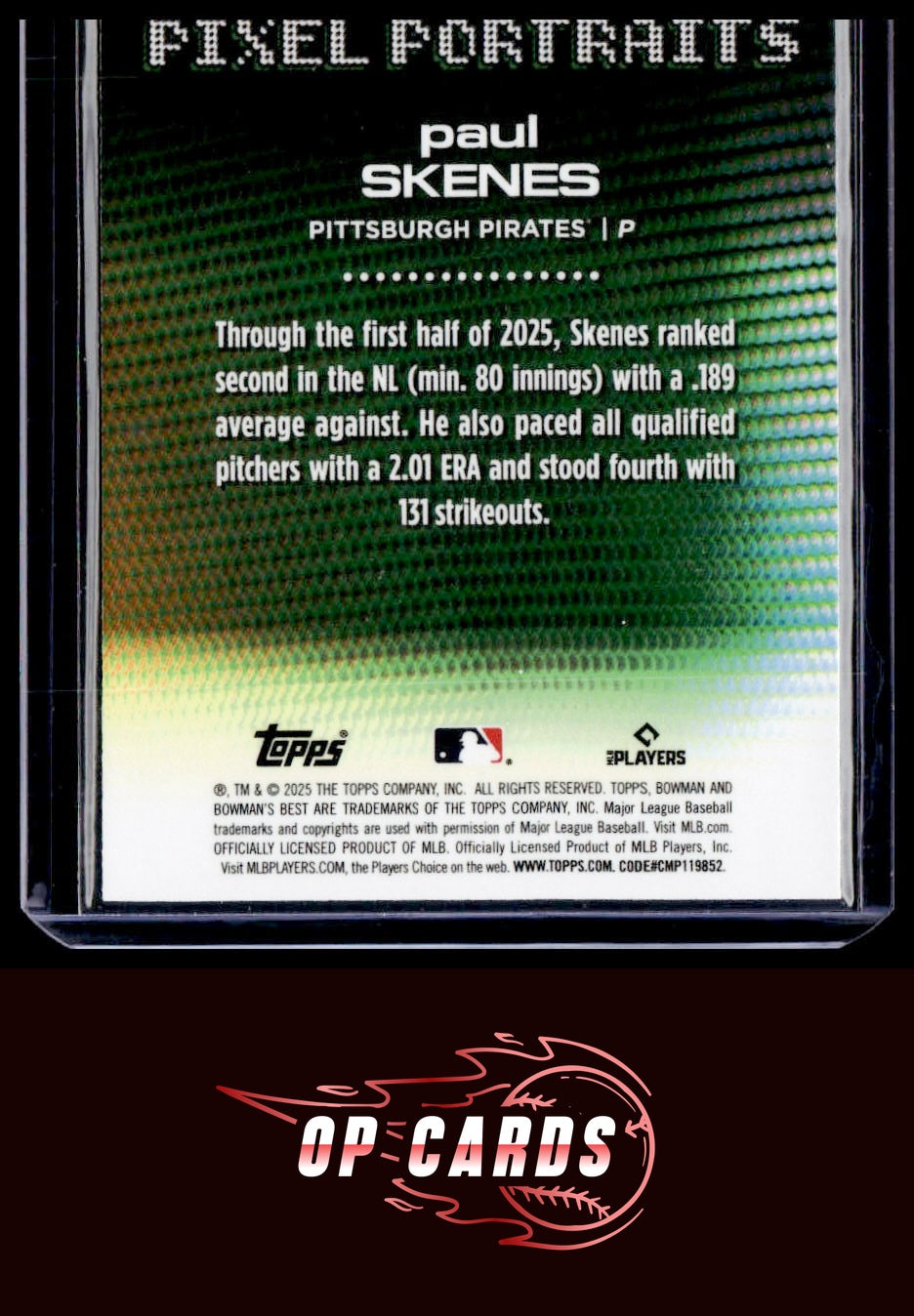 Paul Skenes 2025 Bowman's Best #P-14 Pixel Portraits