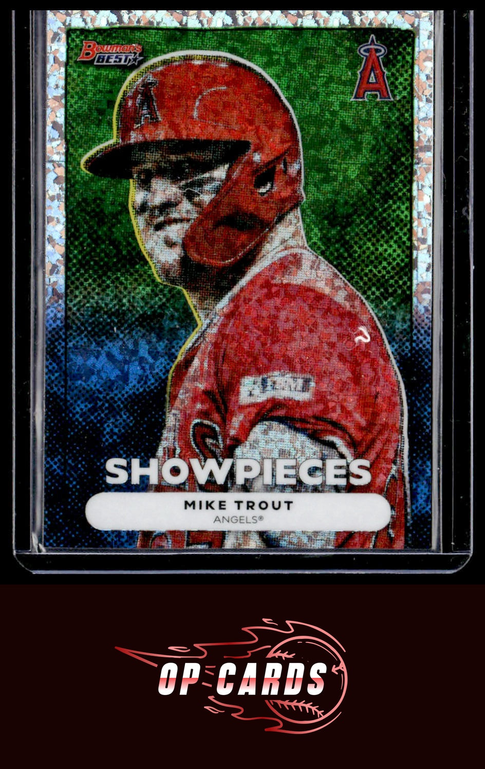 Mike Trout 2025 Bowman's Best #BS-9 Bowman Showpieces Mini-Diamond Refractors